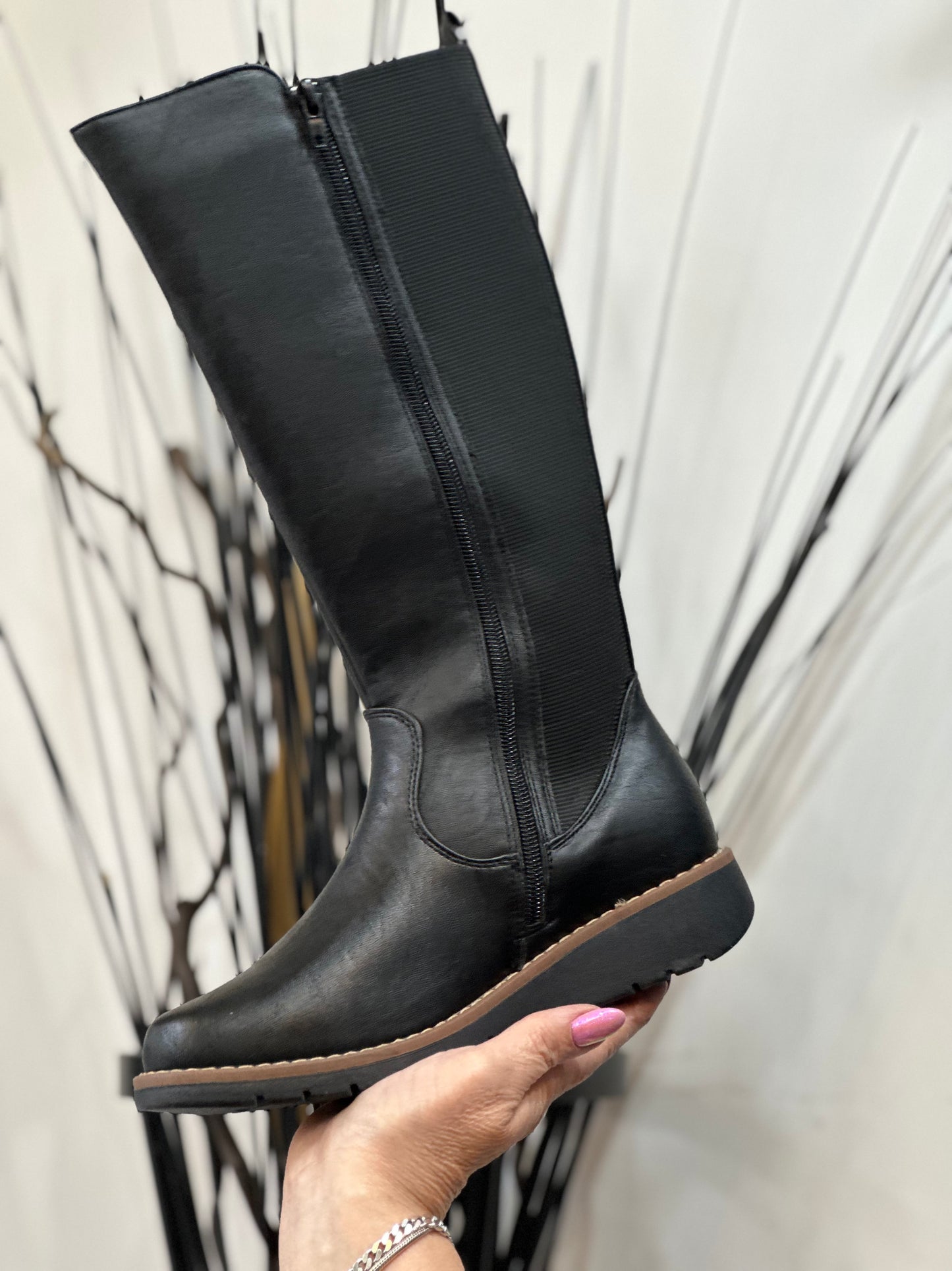LISA - LOW WEDGE BOOT-BLACK --#FLASH££OFF