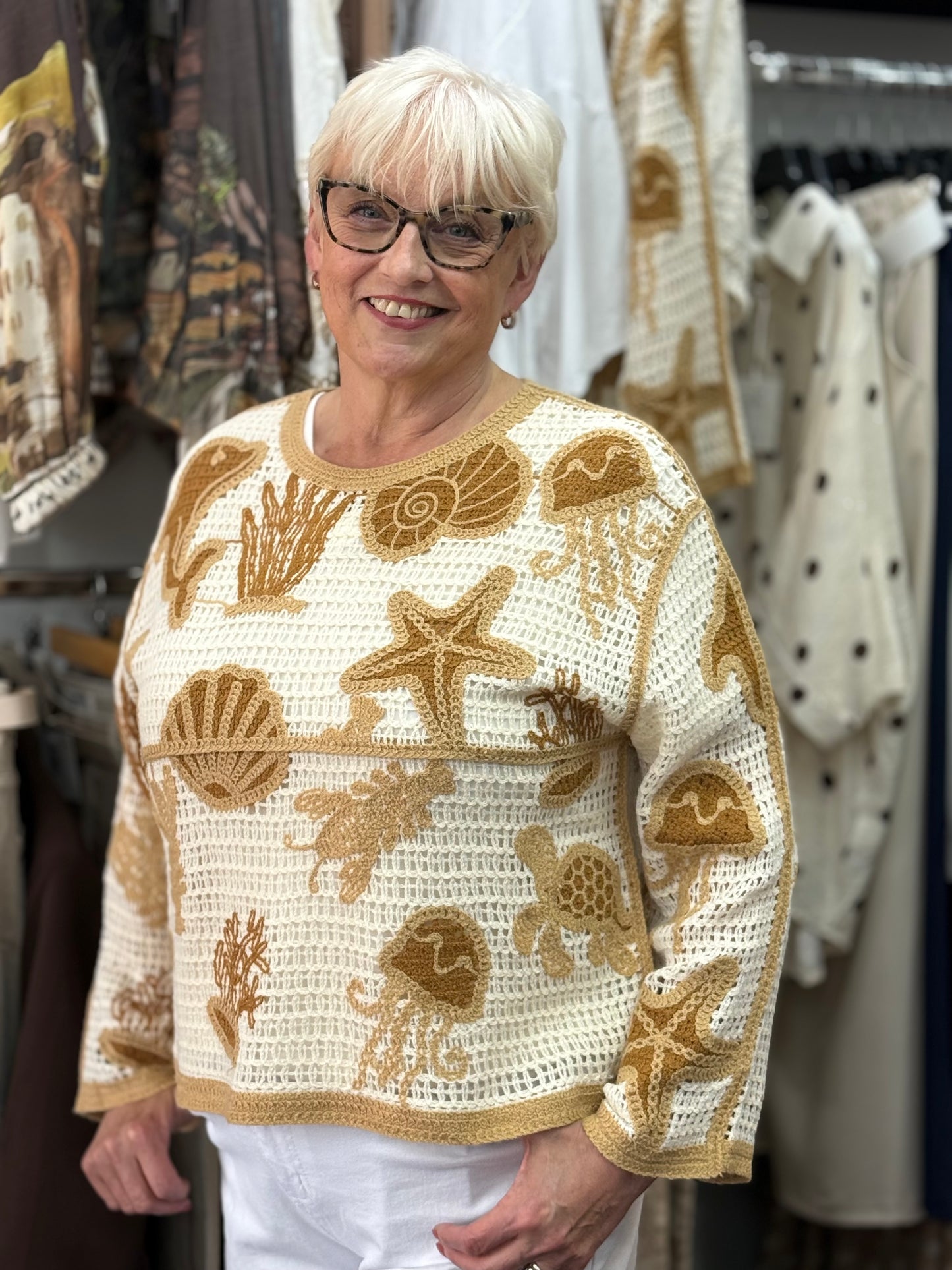 TAYLOR-SEALIFE CROCHET TOP
