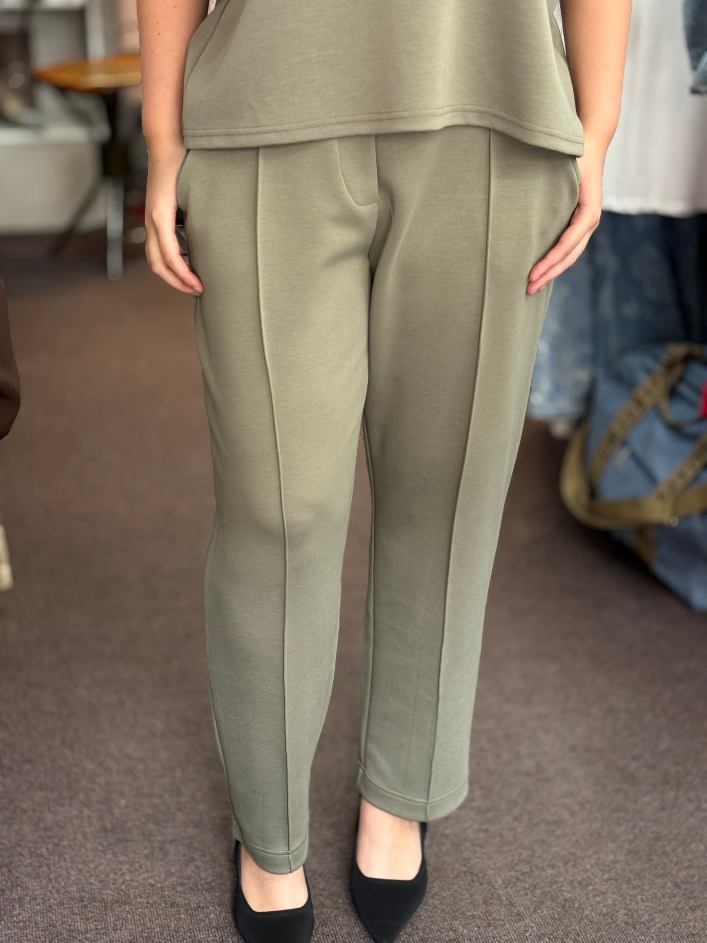 BYOUNG-PUSTI SUIT PANTS- CO ORD- Sage