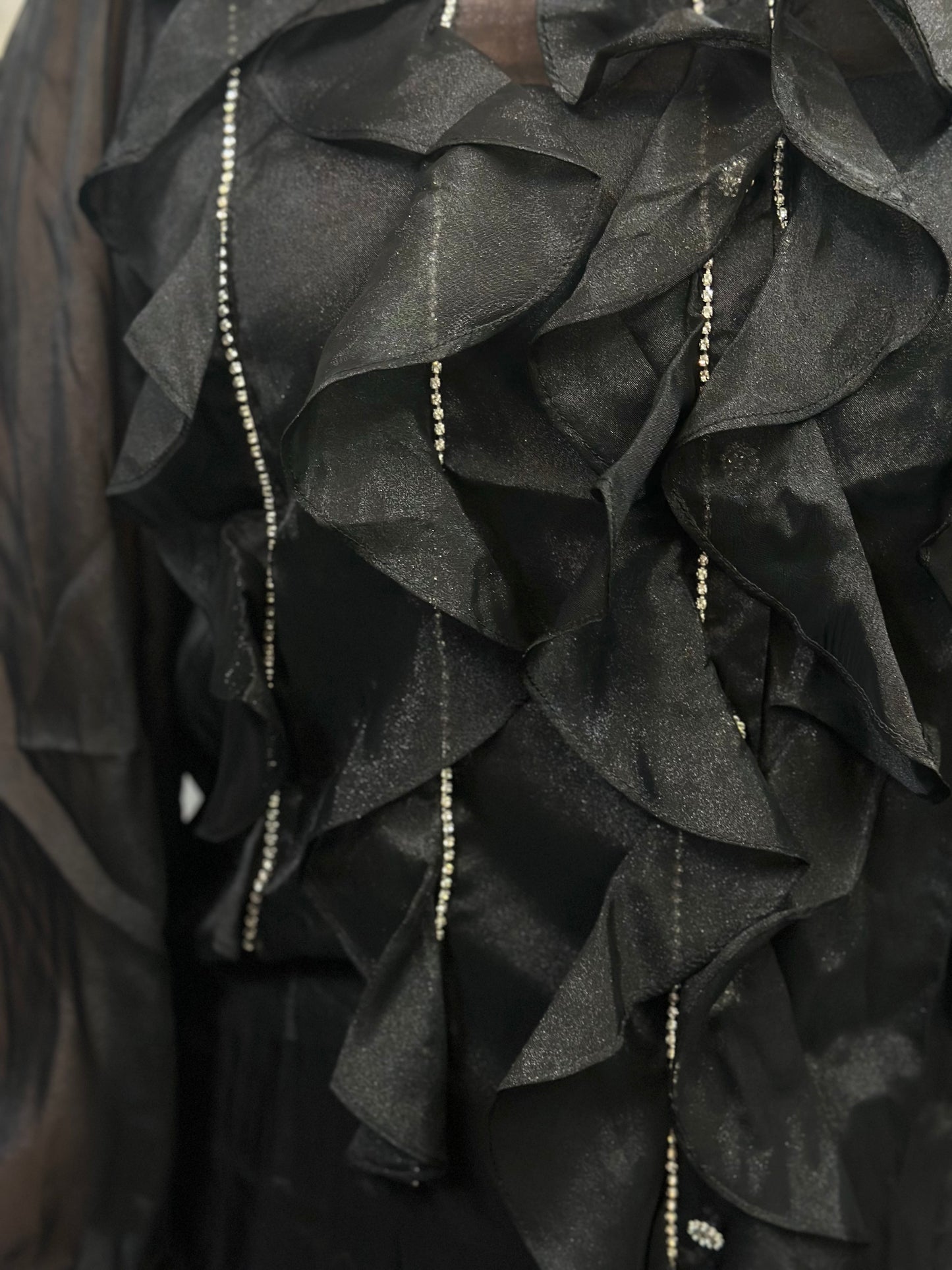 ARDEN COLLECTION- SHEER SEQUIN FRILL SHIRT--🖤 BLACKFRIDAYWKEND-AUTO 10%OFF@CHECKOUT