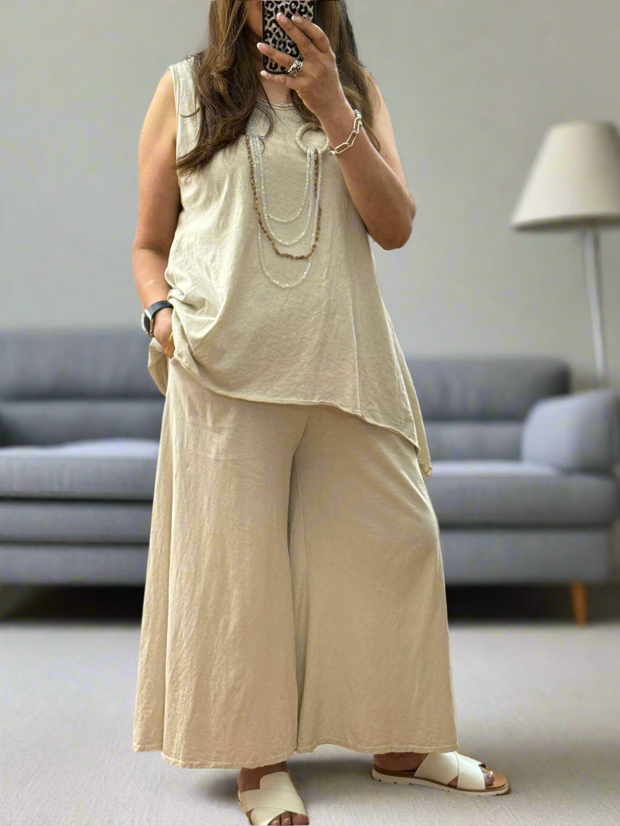 VERITY- WIDE PALAZZO JERSEY CULOT