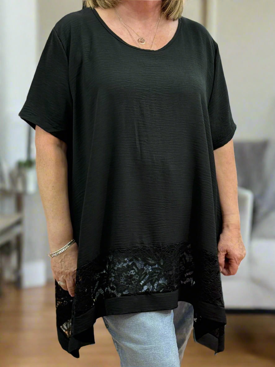 ST IVES-IDA A LINE LACE TOP