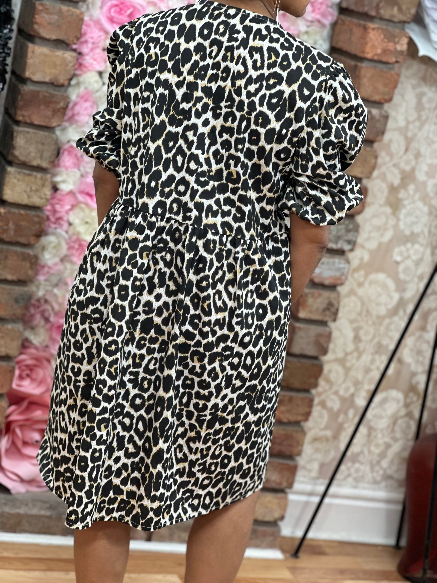 ALICE ANIMAL PRINT TIE FRONT DRESS