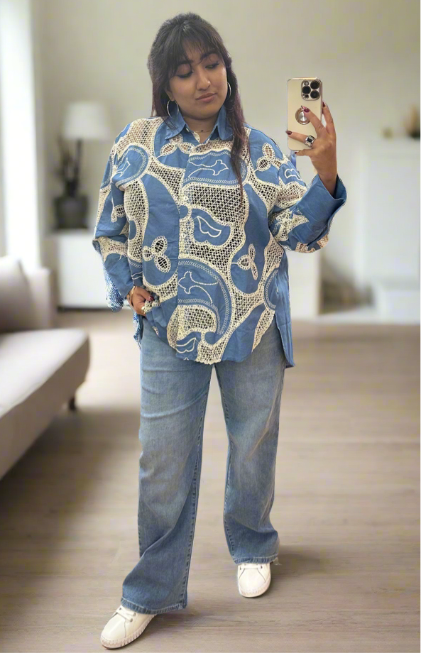 SIERRA-EMB CROCHET FRONT SHIRT
