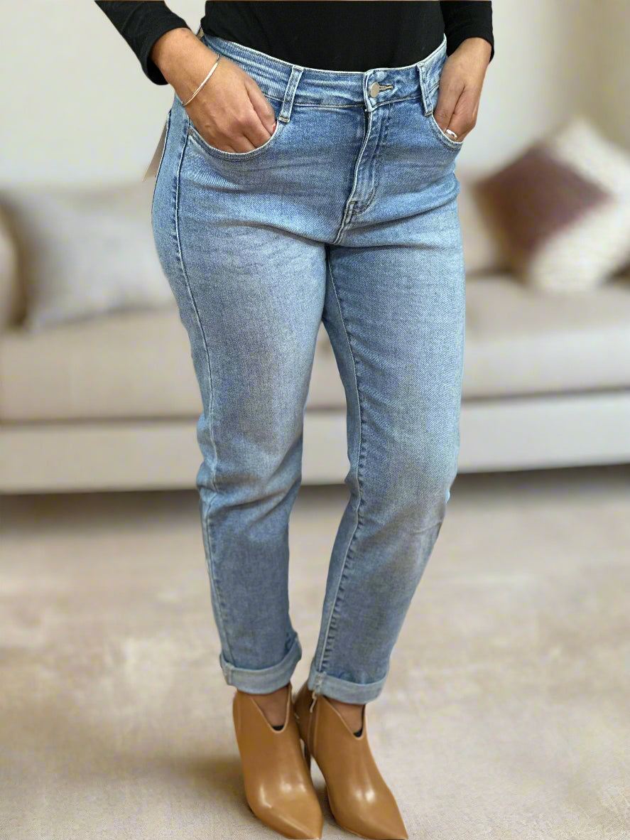 JESSIE- GSMACK MOM FIT-L/DENIM