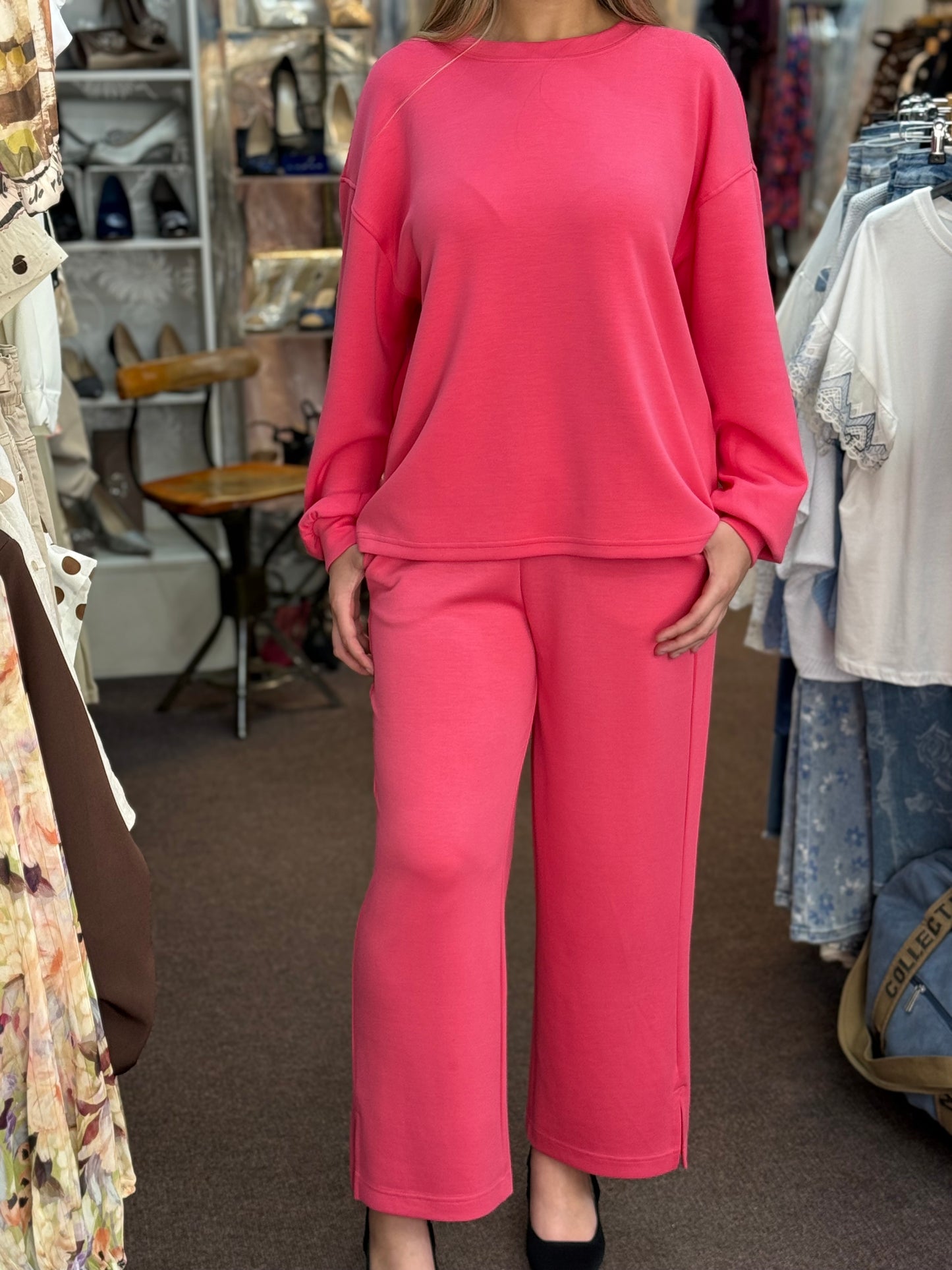 FRANSA- AURORA CO ORD PINK SWEATSHIRT