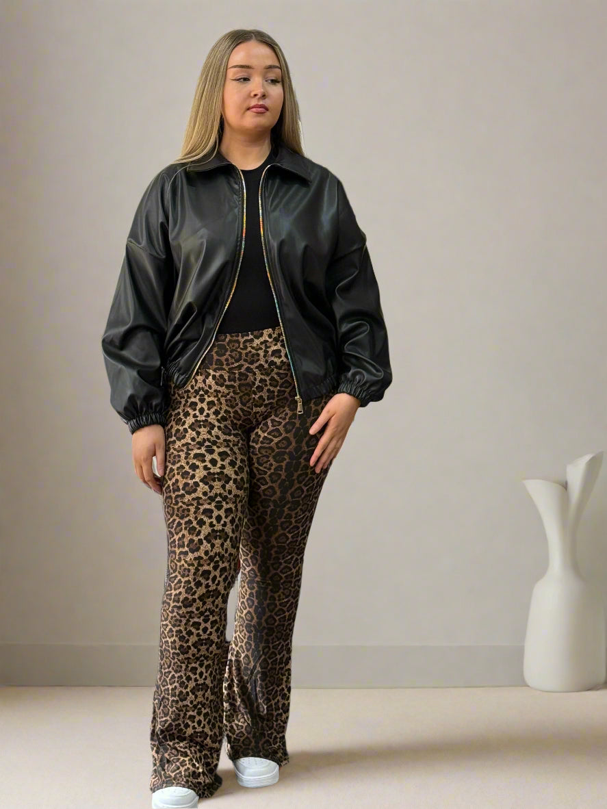IZZY- PU BOMBER JACKET