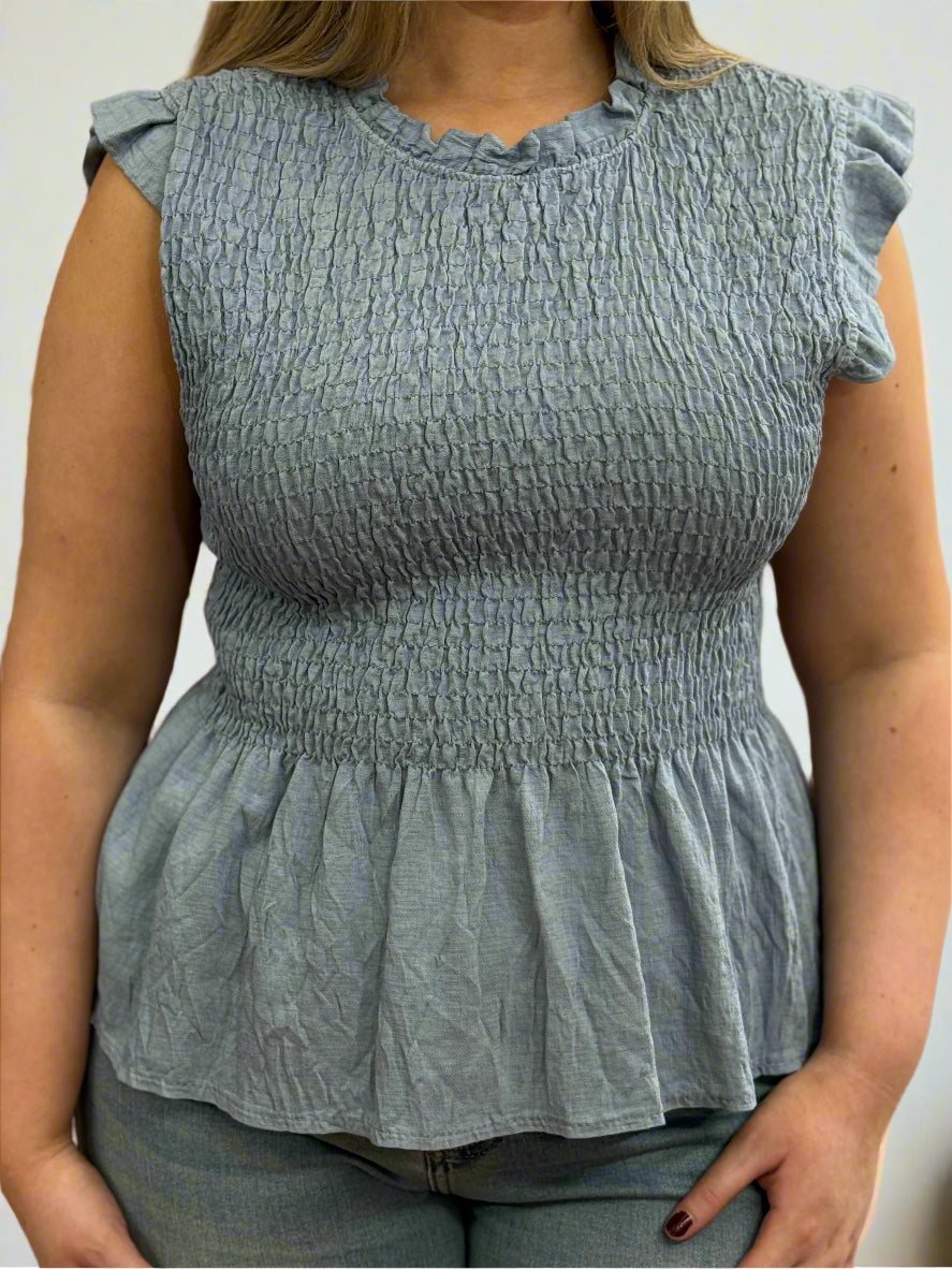 AMIE - SHEARING FRILL SLV TOP