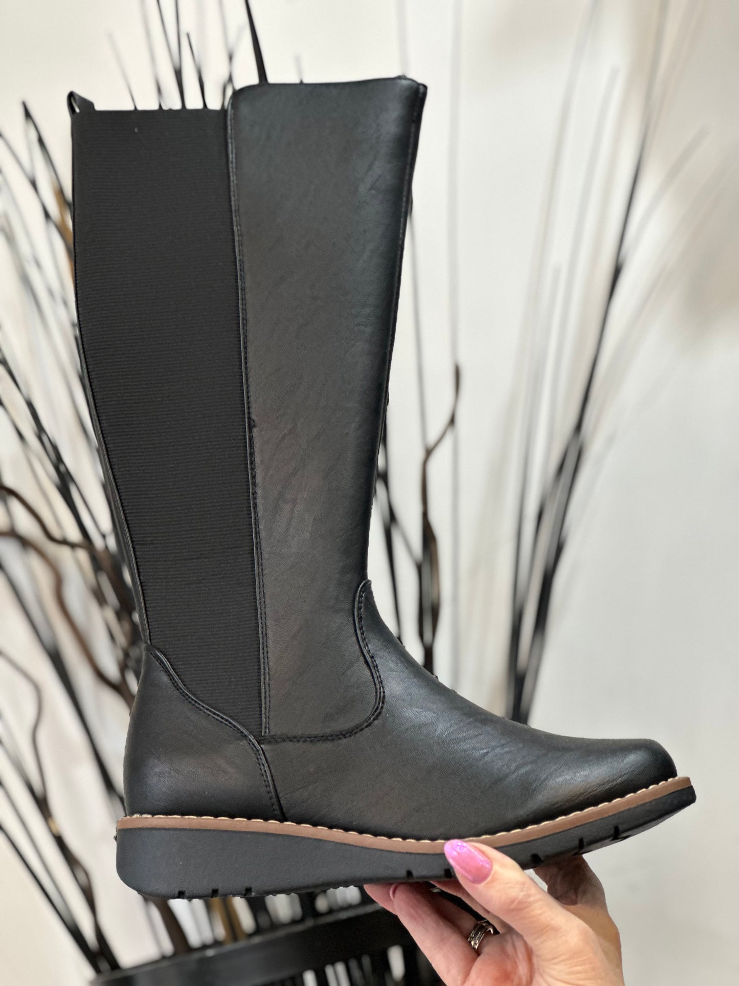 LISA - LOW WEDGE BOOT-BLACK --#FLASH££OFF