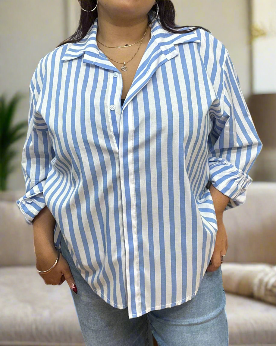 SKYE- STRIPE SHIRT -BLUE/WHITE