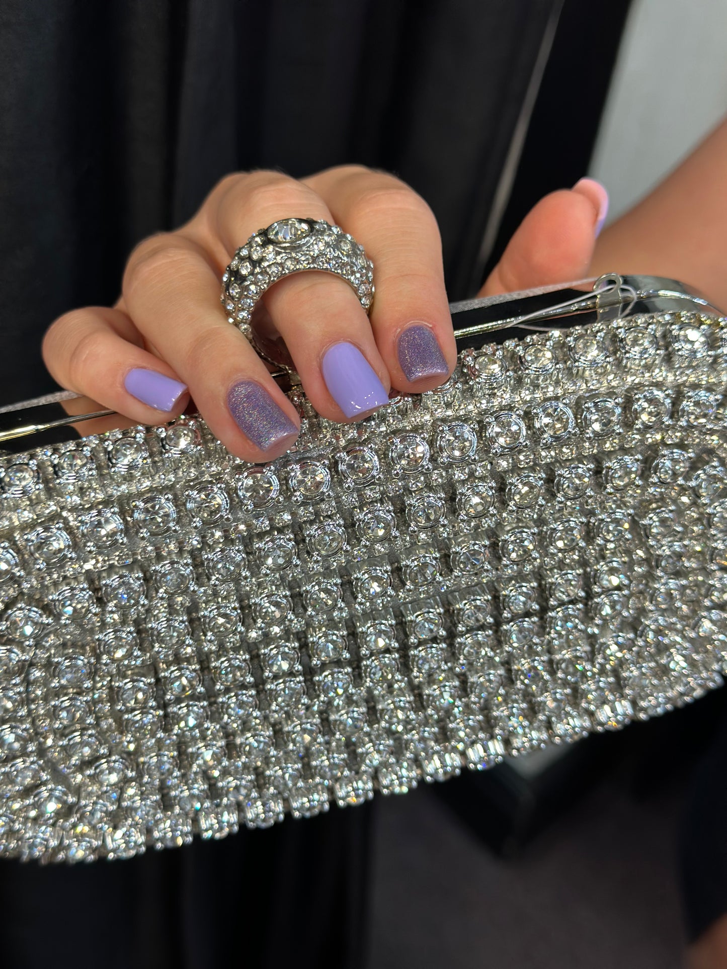 DOUBLE DIAMANTE CLUTCH-ALL COLOURS