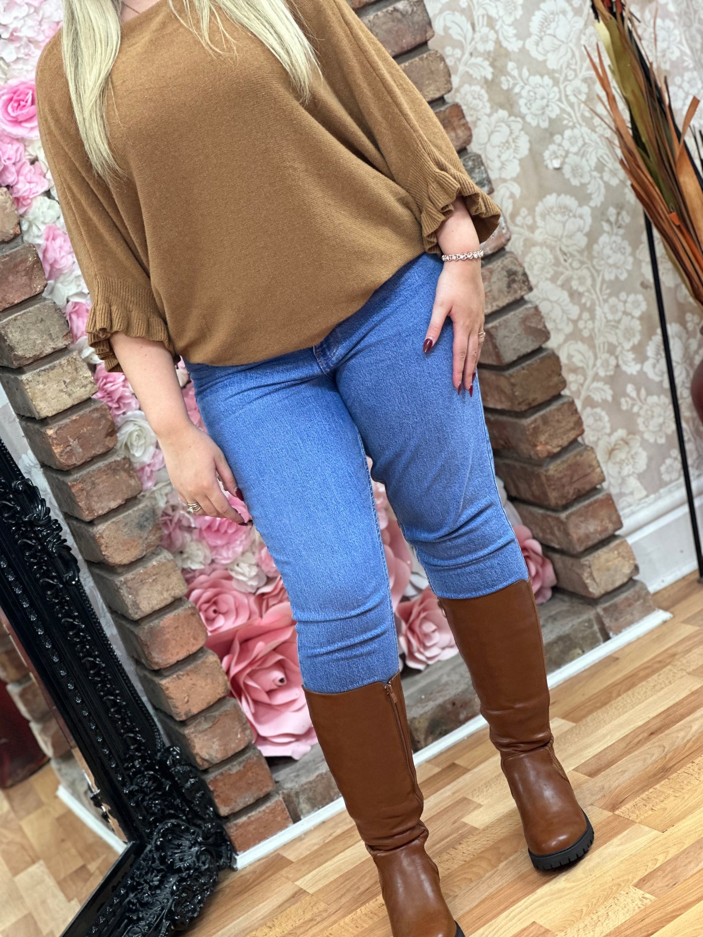 TORI HALF/HALF KNEEHIGH BOOT-TAN