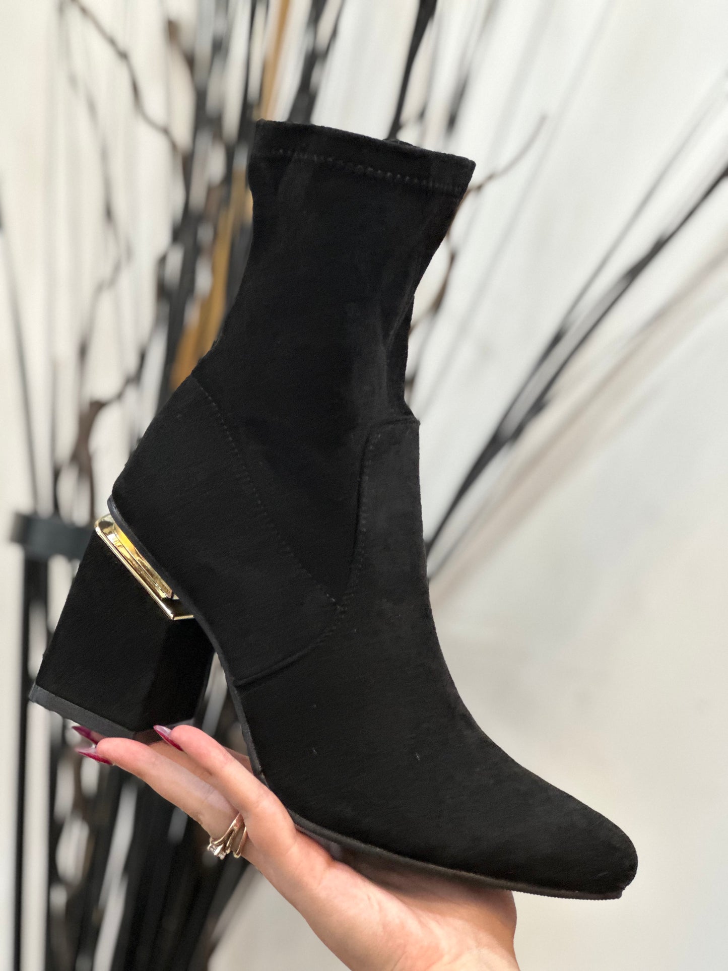 TED SUEDETTE SOCK BOOT-BLACK -#PAYDAY SAVING- FLASH40%