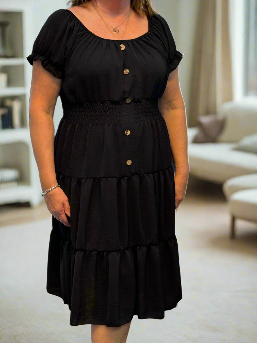 ST IVES- FALLOW RUCHED BARDOT MIDI
