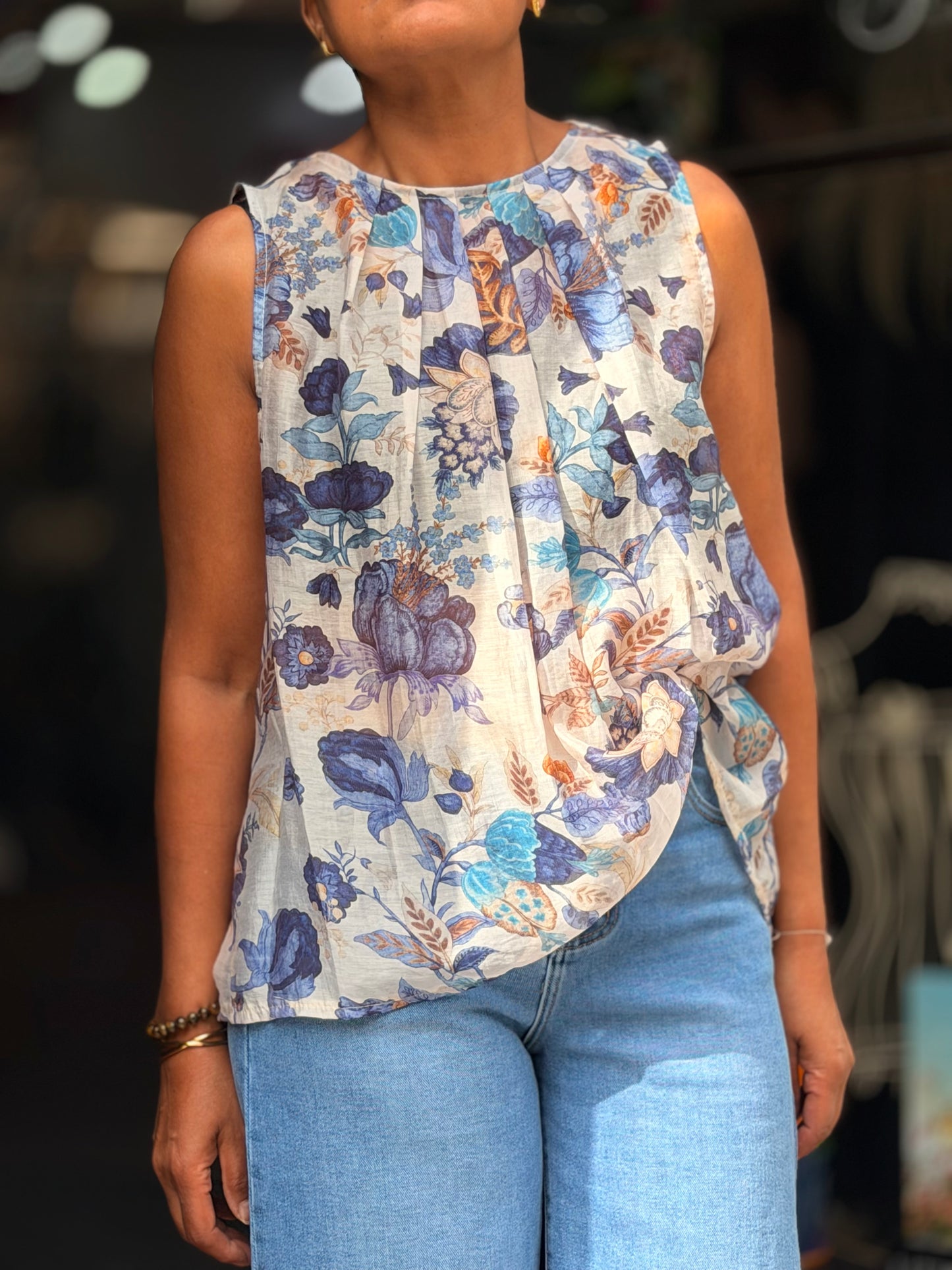 GINNY- PRINTED TENCEL TOP
