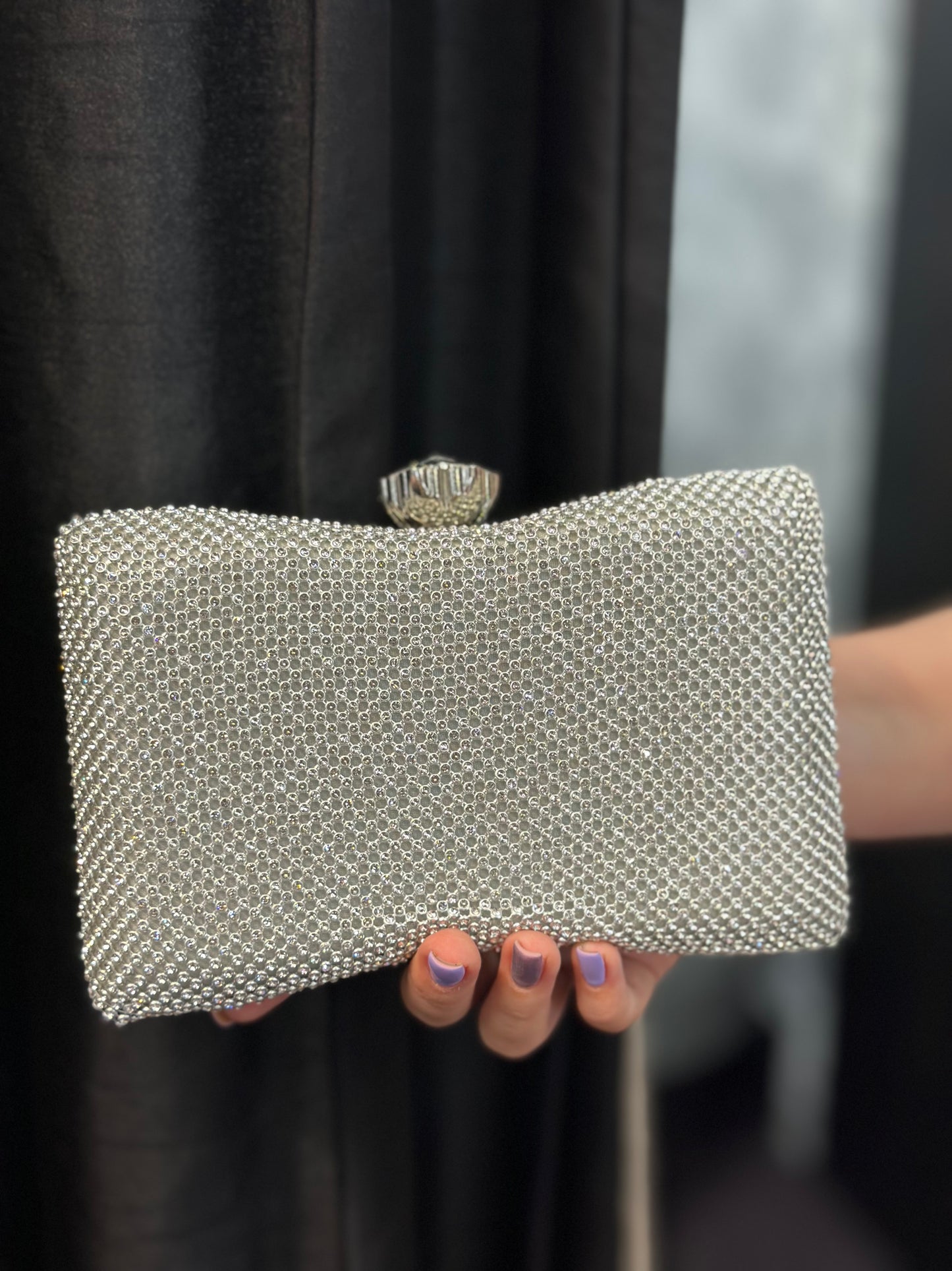 DOUBLE DIAMANTE CLUTCH-ALL COLOURS