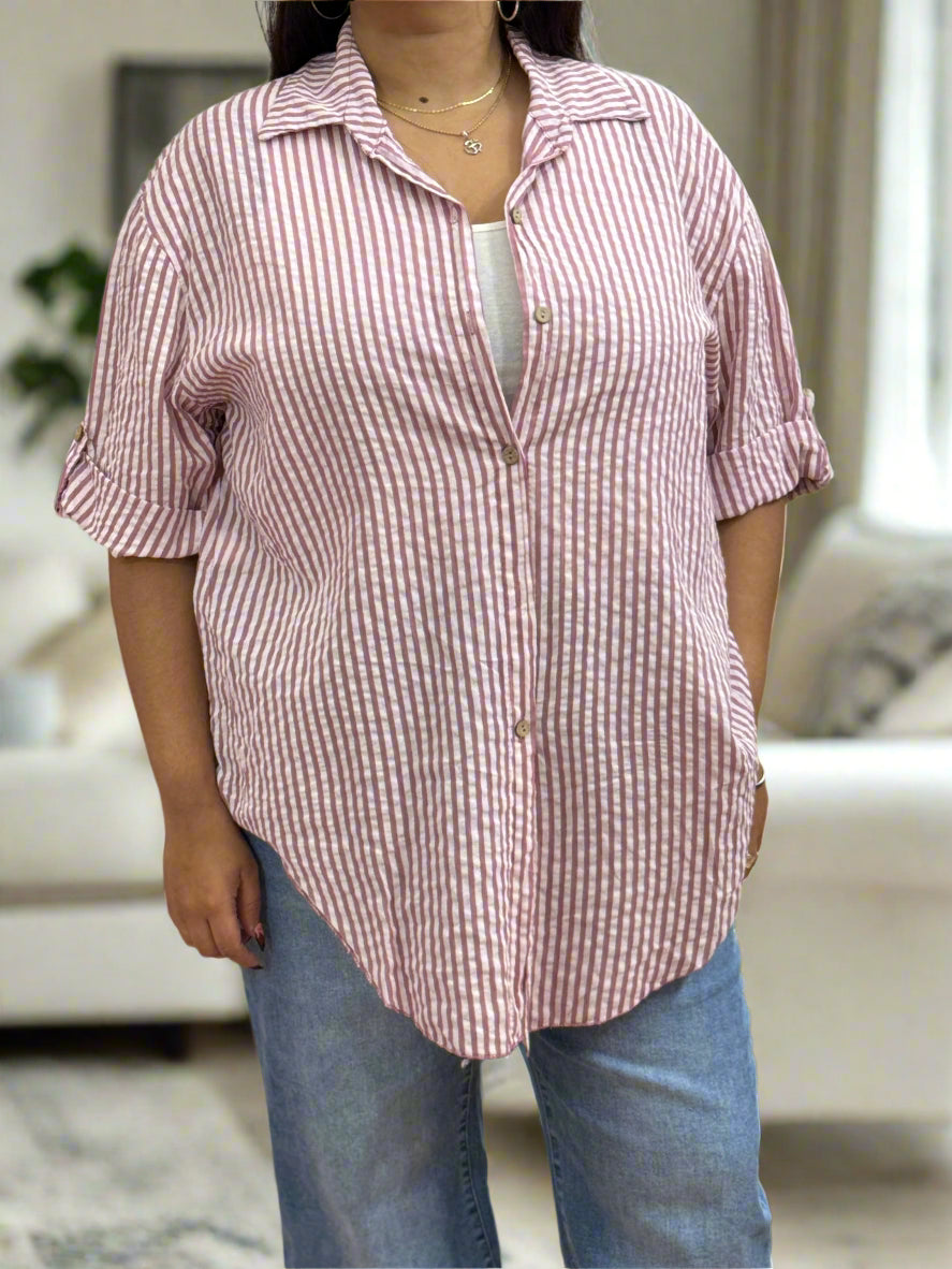 MORGAN-PIN STRIPE SHIRT