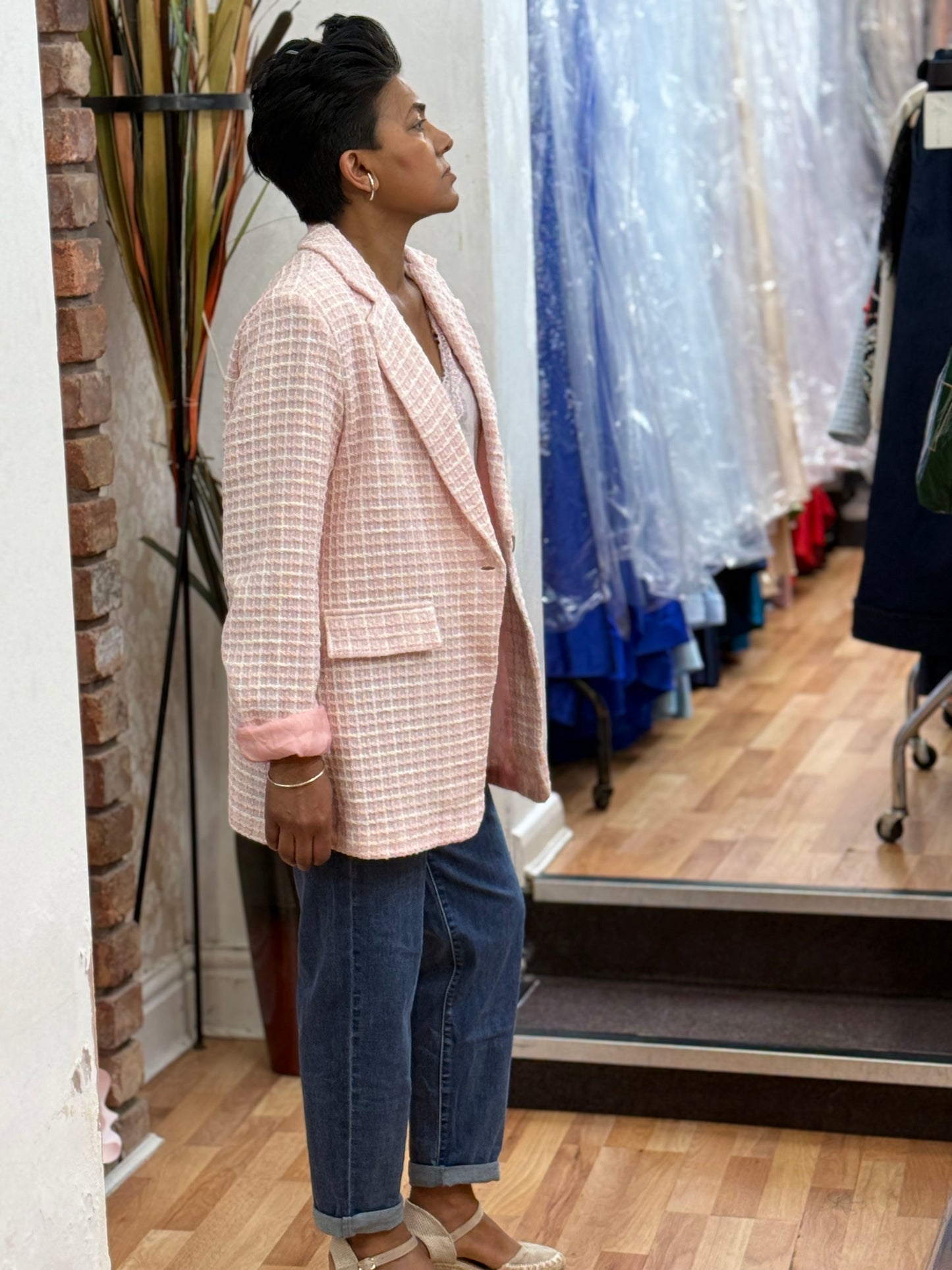 CARLTON- D-INSPIRED CHECK BLAZER