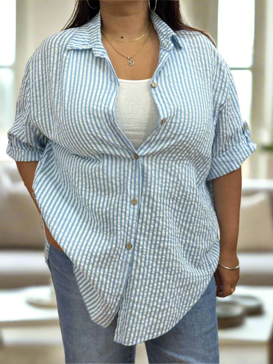 MORGAN-PIN STRIPE SHIRT