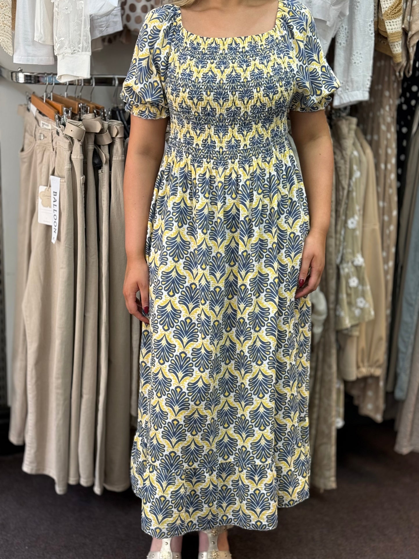 AGADIR -BARDOR SHEARED PRINT DRESS