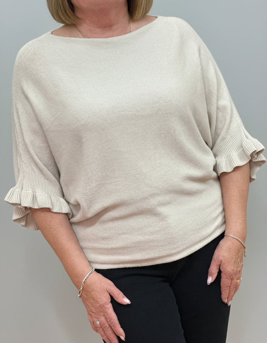 KYLIE FRILL SLV KNIT-