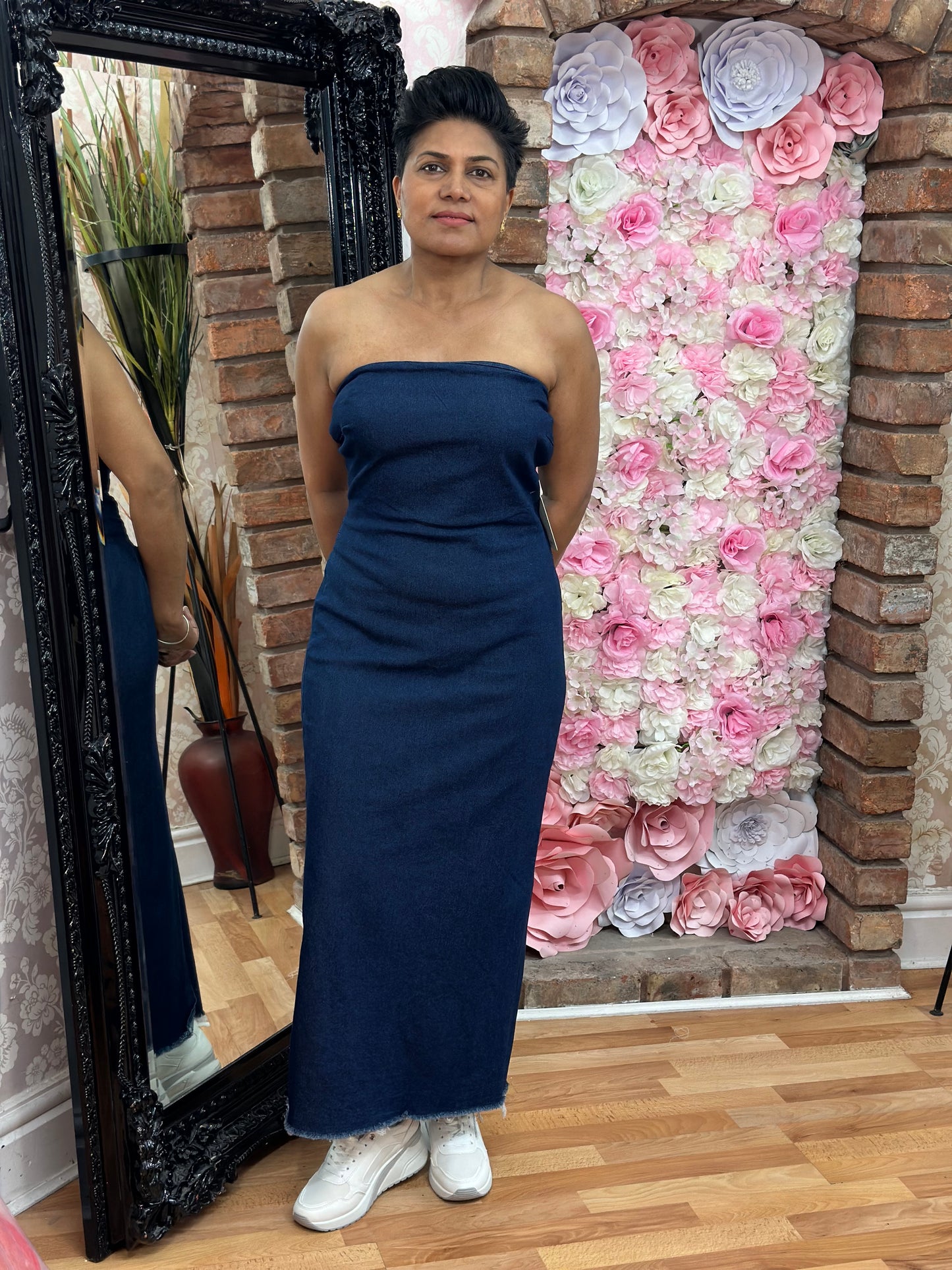 BOOBTUBE DENIM MIDI-