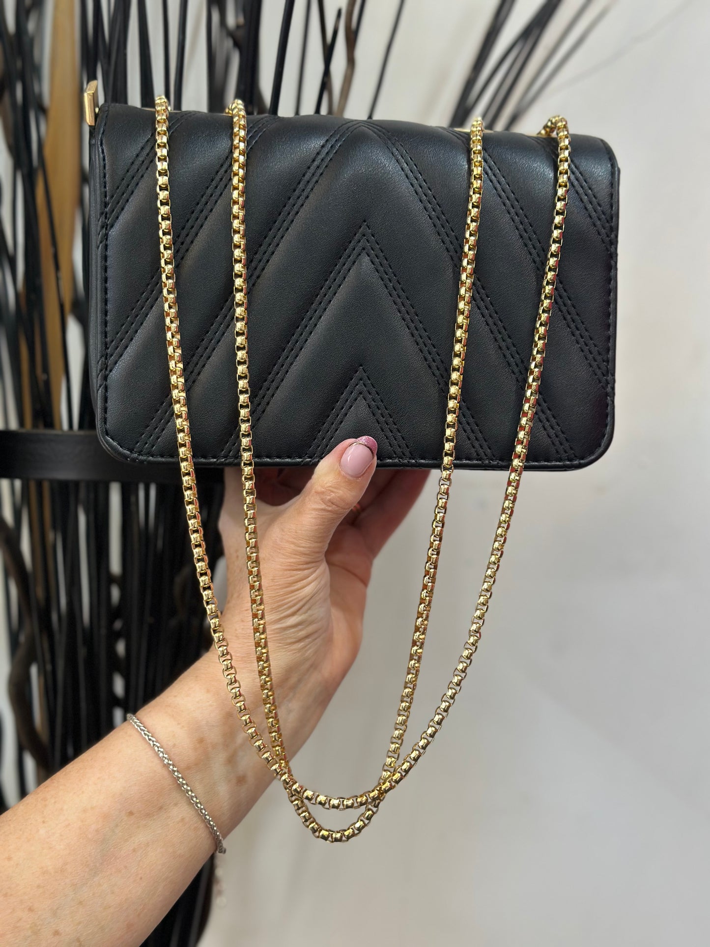 QUILT FRONT CHAIN BAG- USE CODE