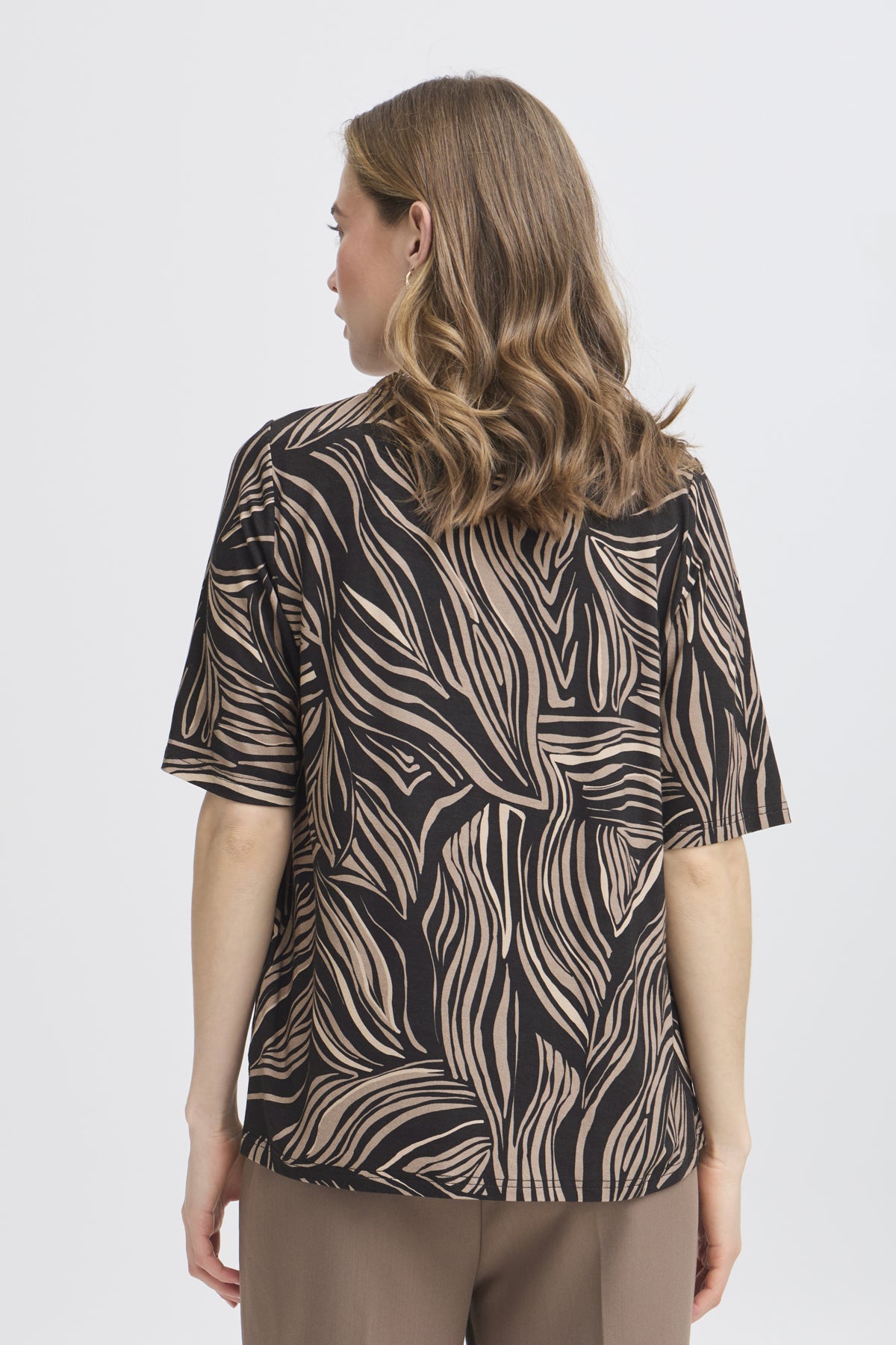 FRANSA-FLORA VNK LEAF BLACK/BROWNS