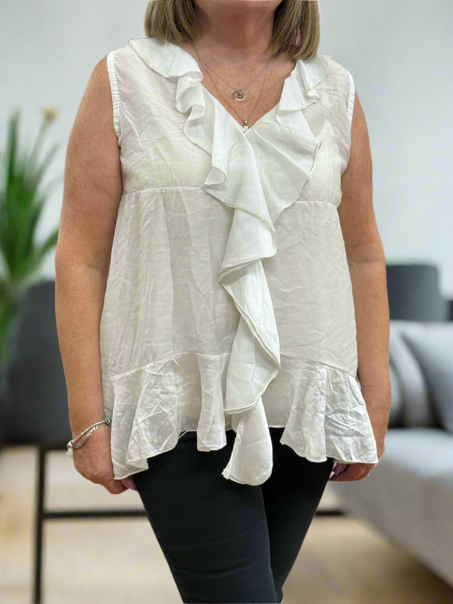 TAMARA- FRILL FRONT A-LINE TOP