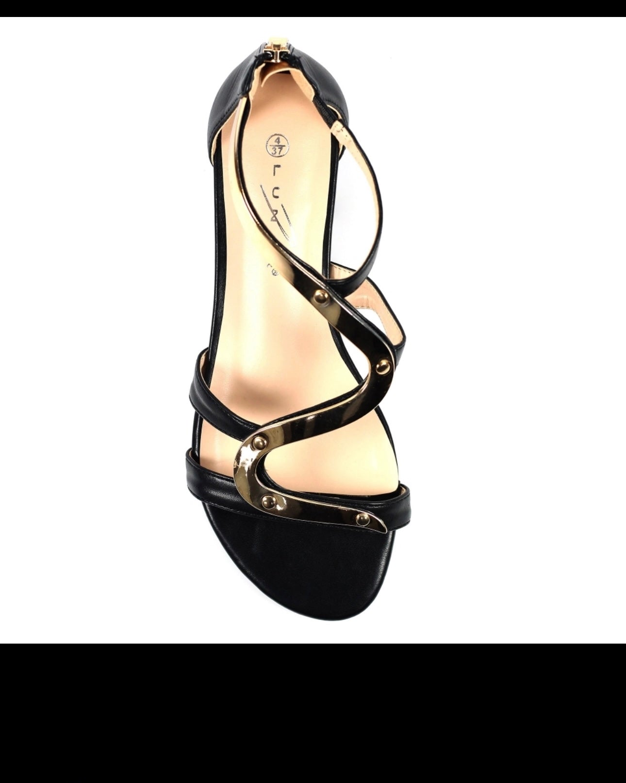 LUNAR- GIRONA ZIP BACK SANDAL BLACK