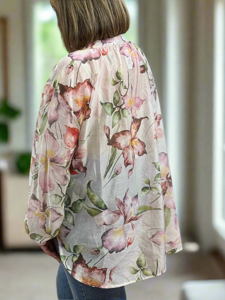 ORLA-OVERSIZED SILKY OS PRINT TOP