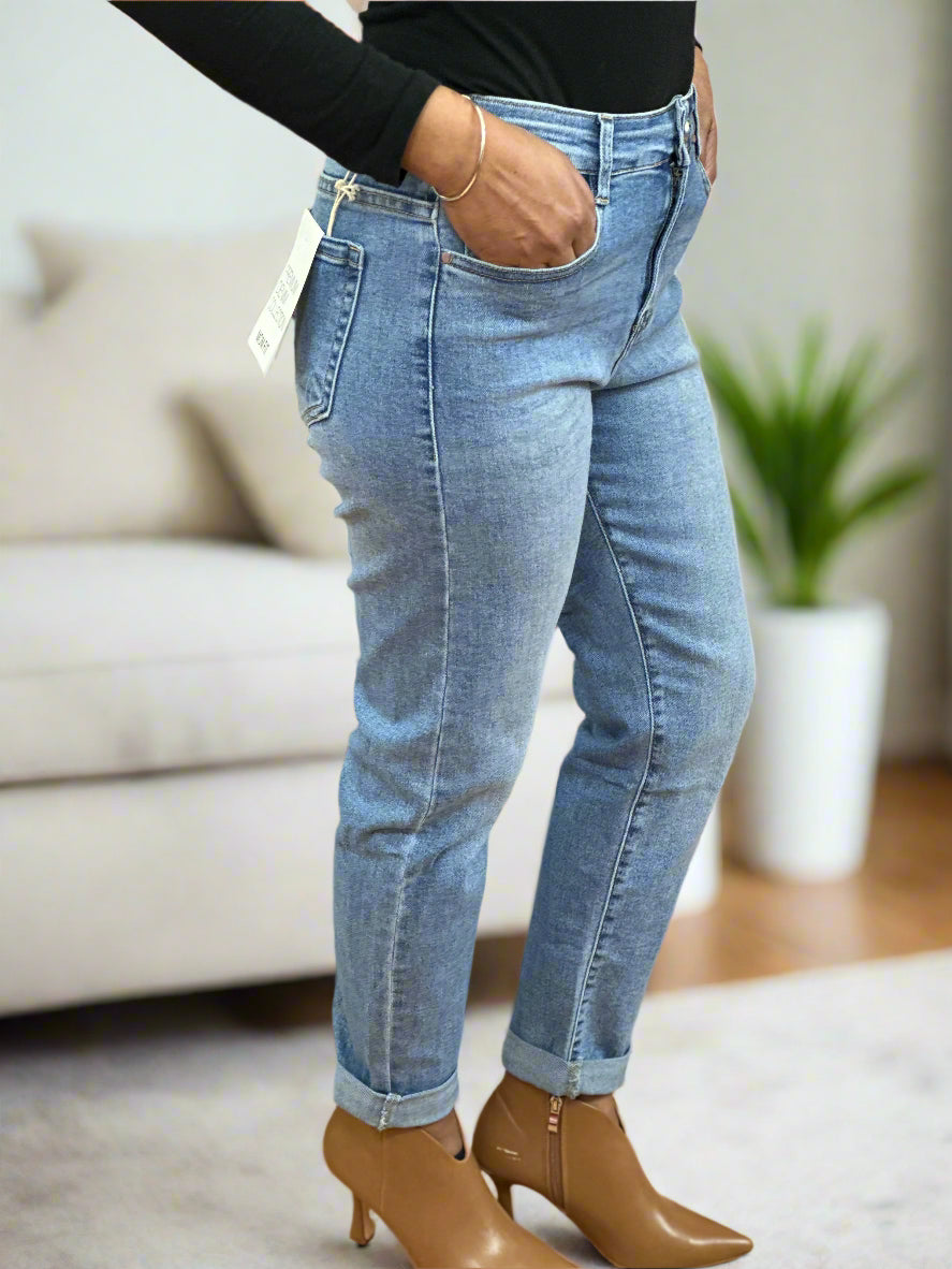 JESSIE- GSMACK MOM FIT-L/DENIM