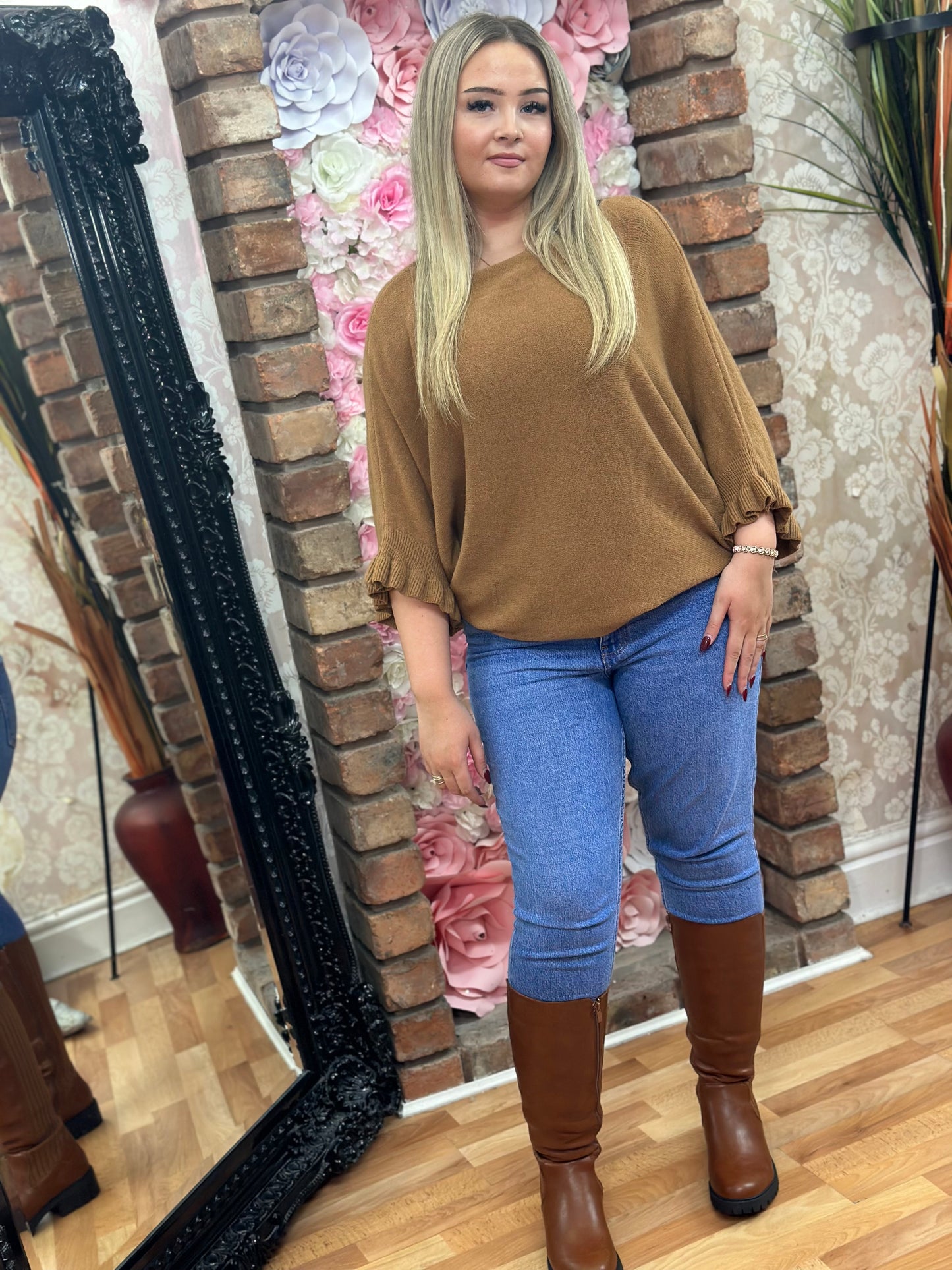 TORI HALF/HALF KNEEHIGH BOOT-TAN