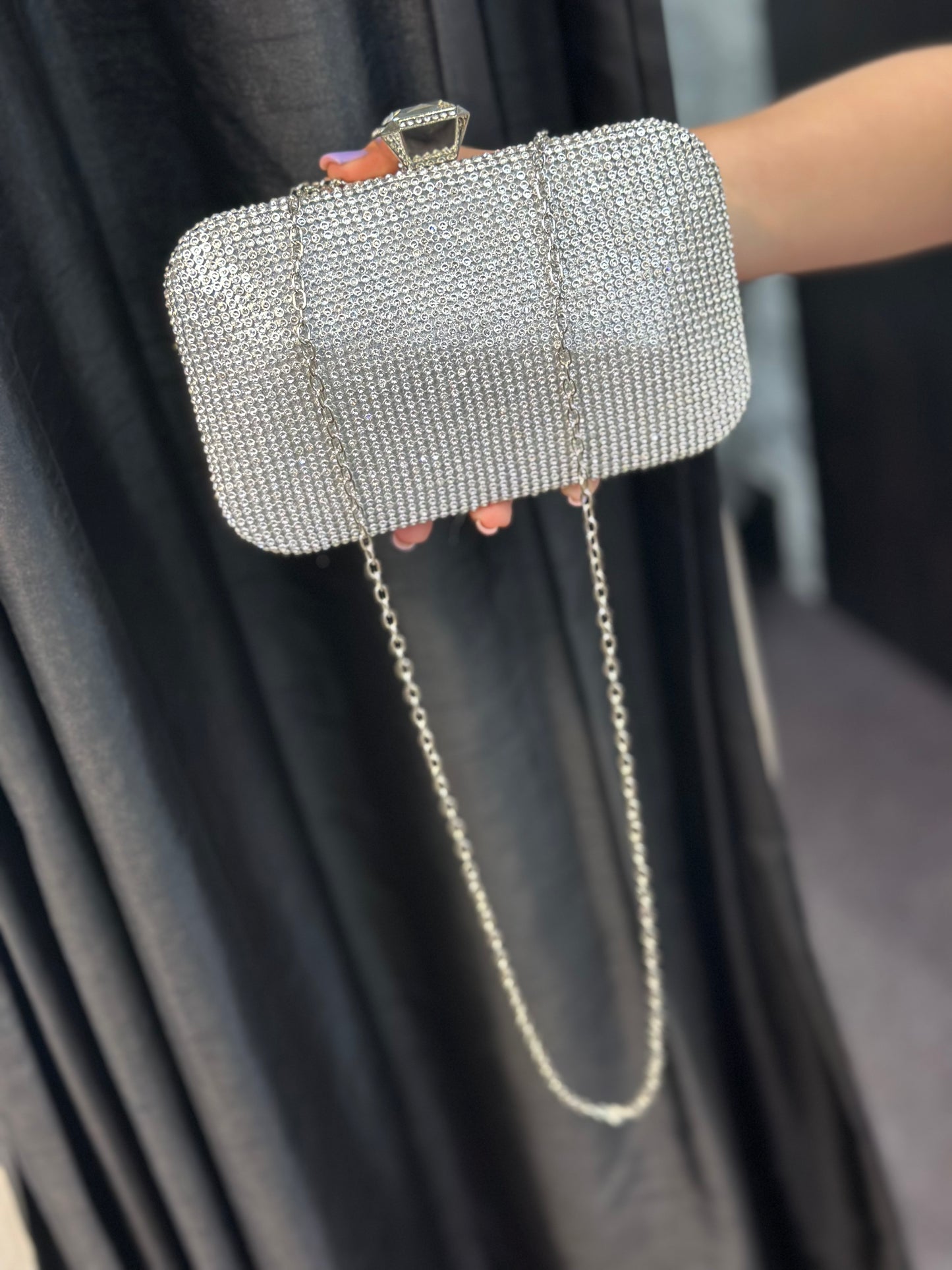 DOUBLE DIAMANTE CLUTCH-ALL COLOURS