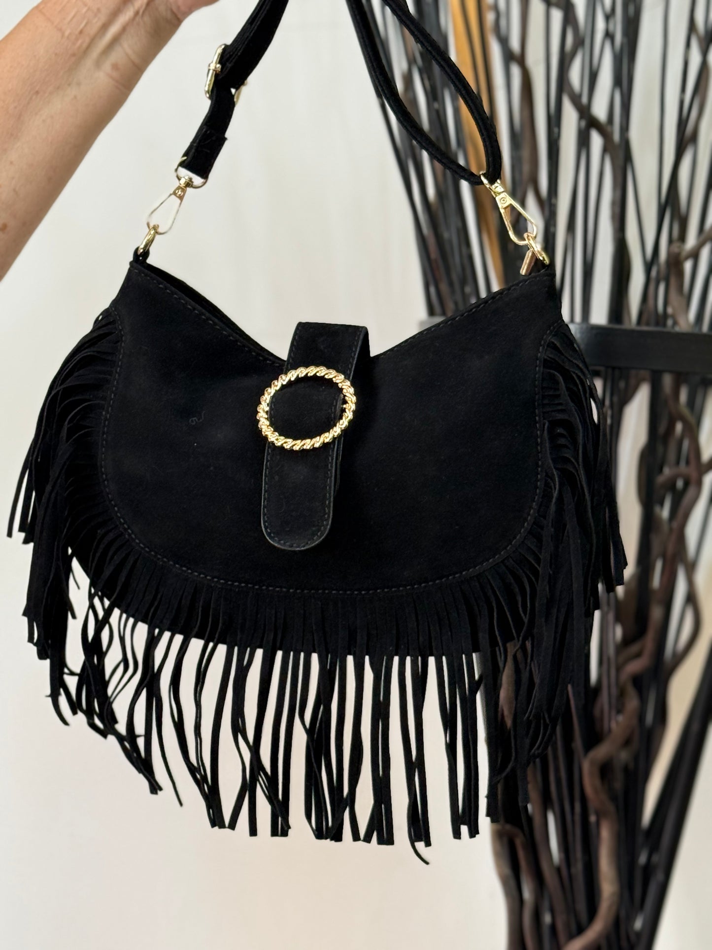 LOLA - SUEDETTE TASSLE BAG