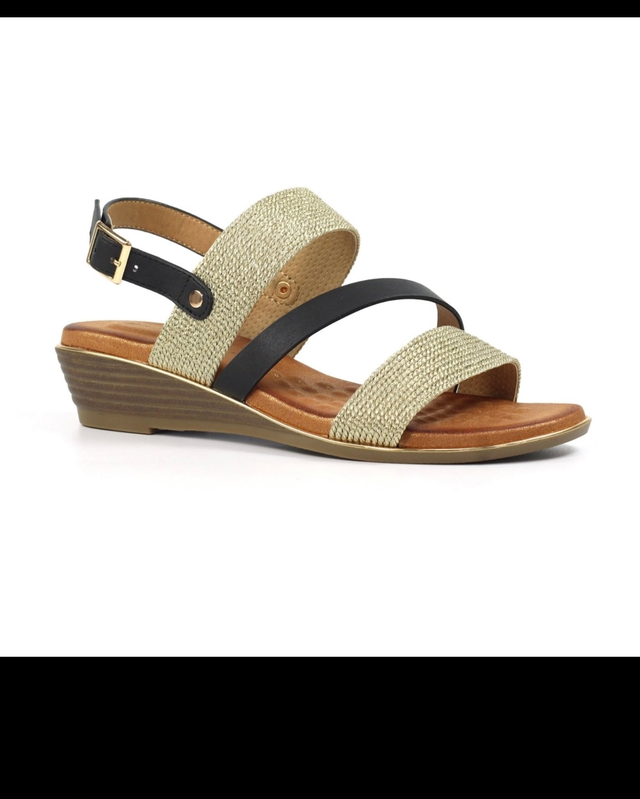 LUNAR PIPPA WEDGE SANDAL-BLACK