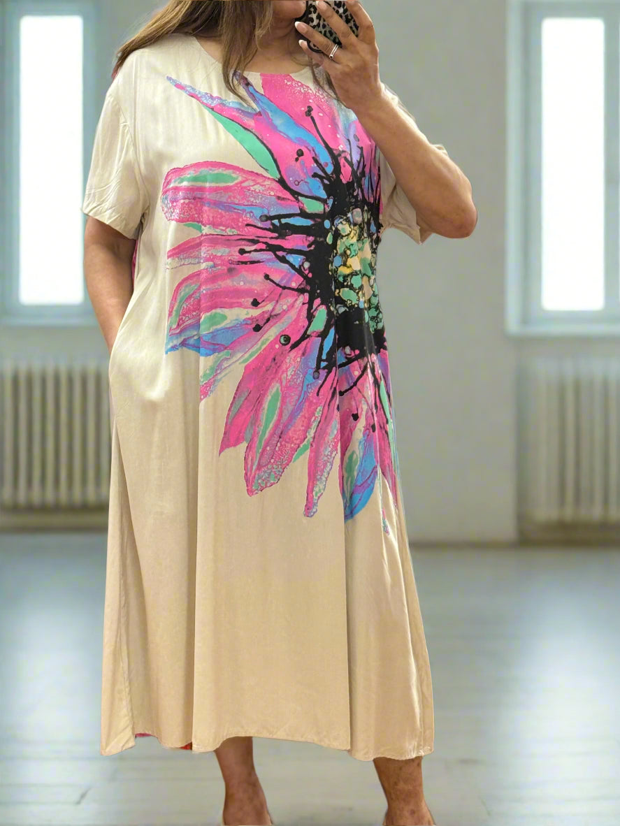 CANDICE-FLY OUT PRINT FLOWER DRESS
