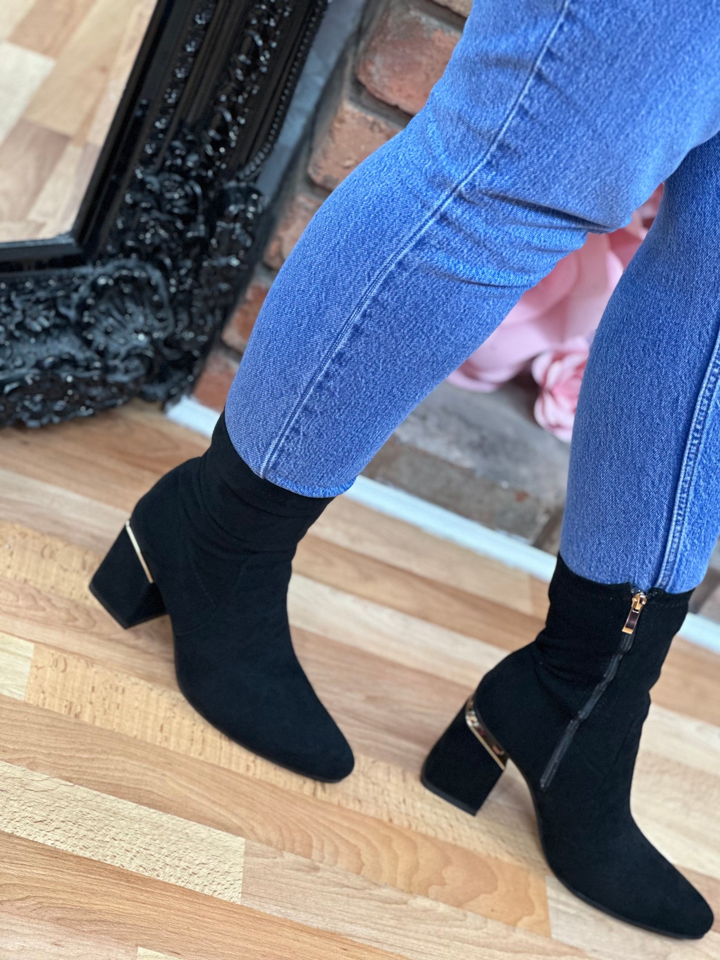 TED SUEDETTE SOCK BOOT-BLACK -#PAYDAY SAVING- FLASH40%