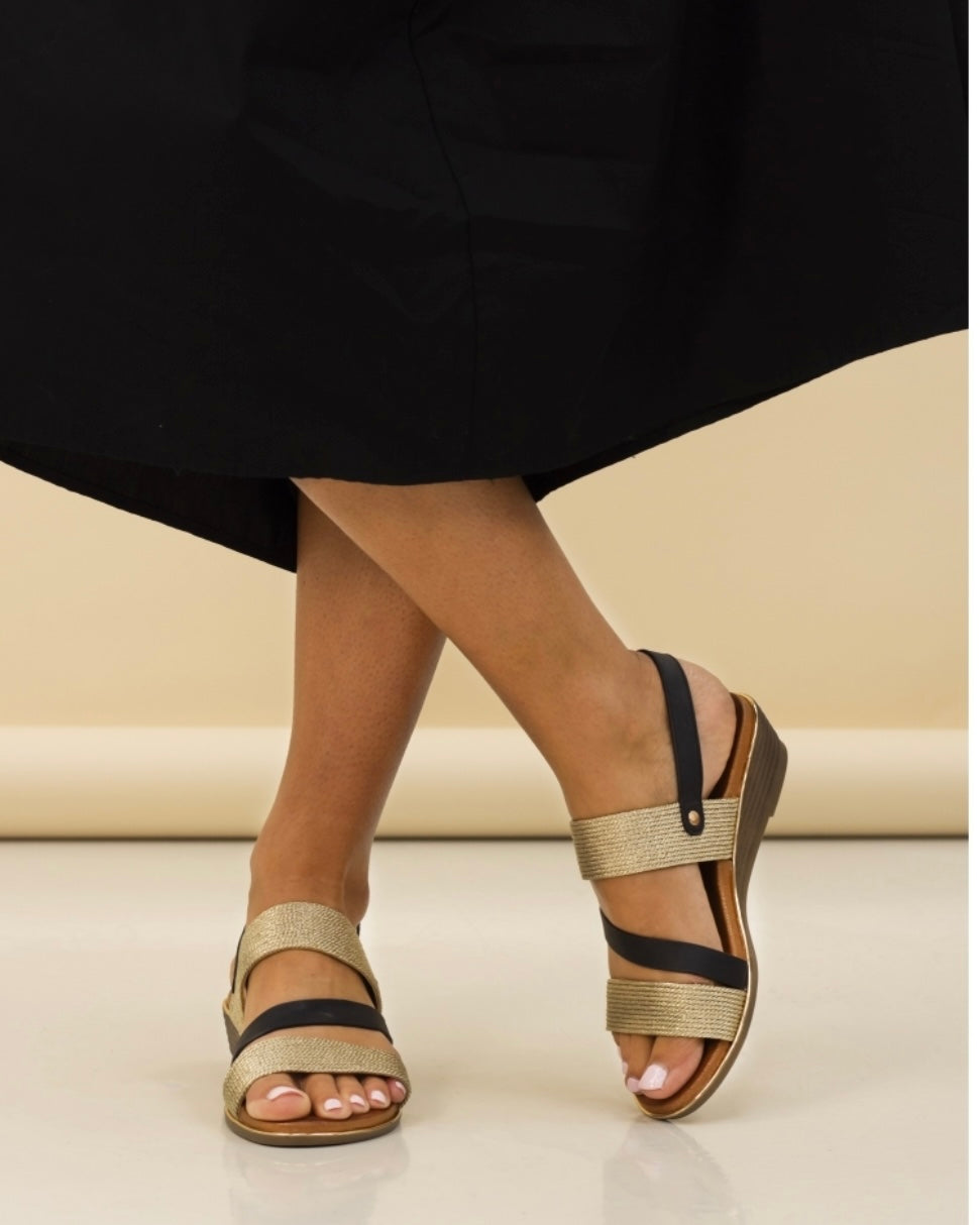 LUNAR PIPPA WEDGE SANDAL-BLACK
