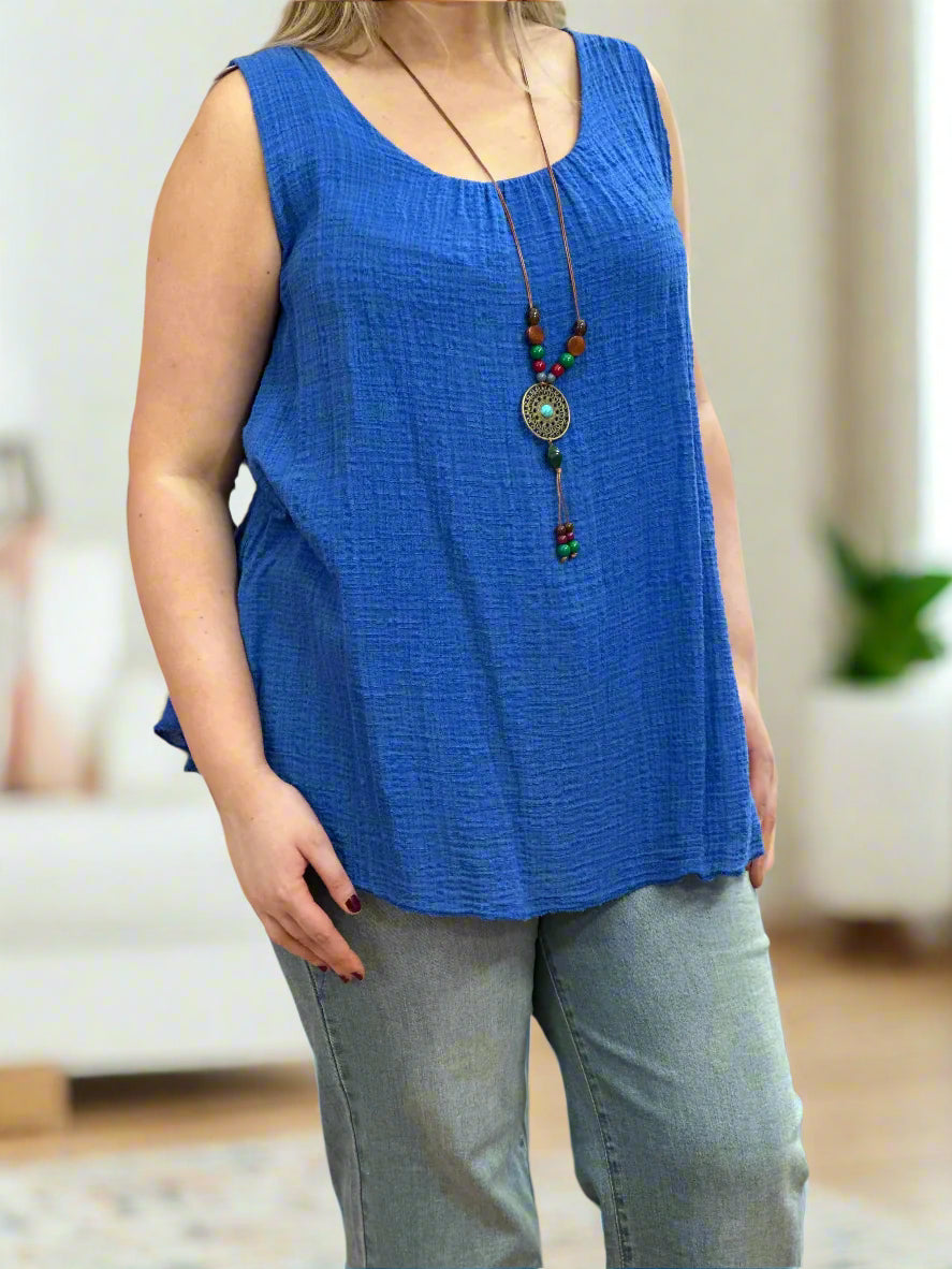 ROSANNA- SLV/LESS LINEN COTTON TOP-MWBASIC