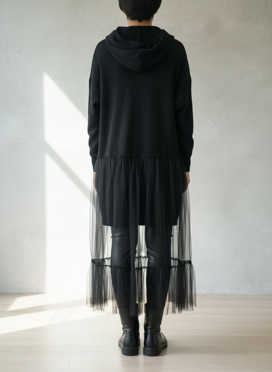 KAIA- MESH TRIM HOODY CARDY--50% OFF