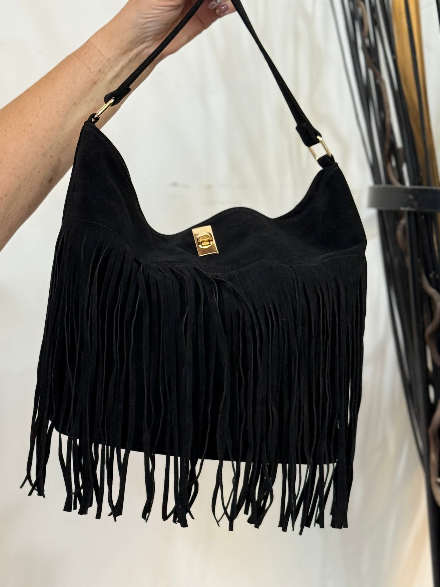 LOLA - SUEDETTE TASSLE BAG