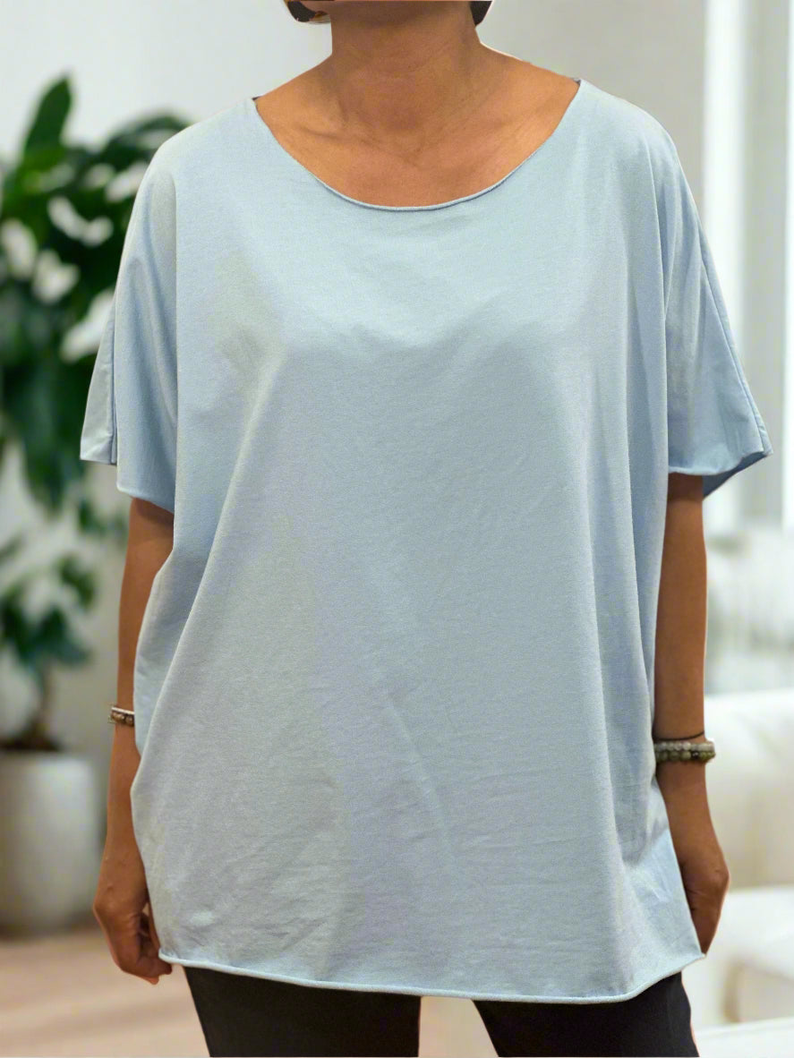 DARCEY-O/SIZED RAW EDGE TEE -#LAST 1 LEFT
