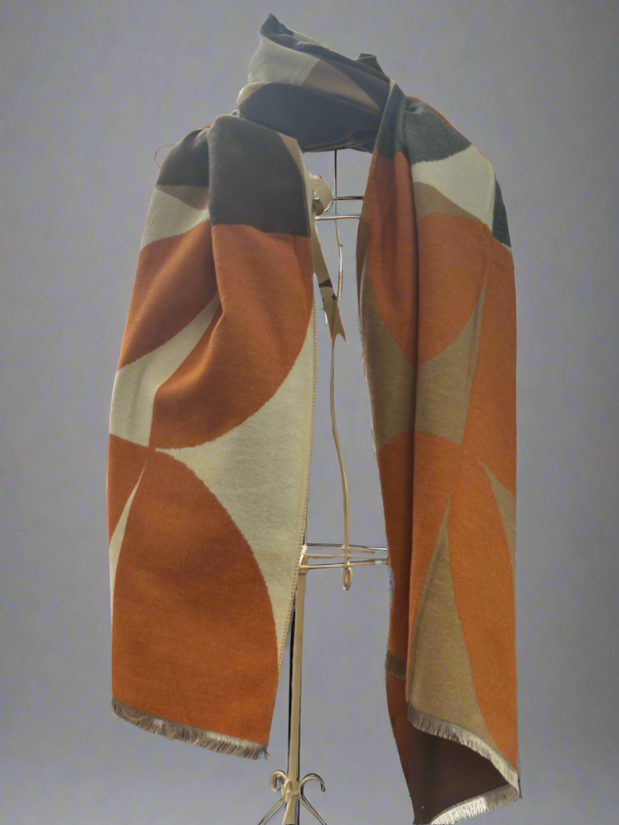 THE RETRO MULTI -REVERSIBLE SCARF-CASHNERE BLEND