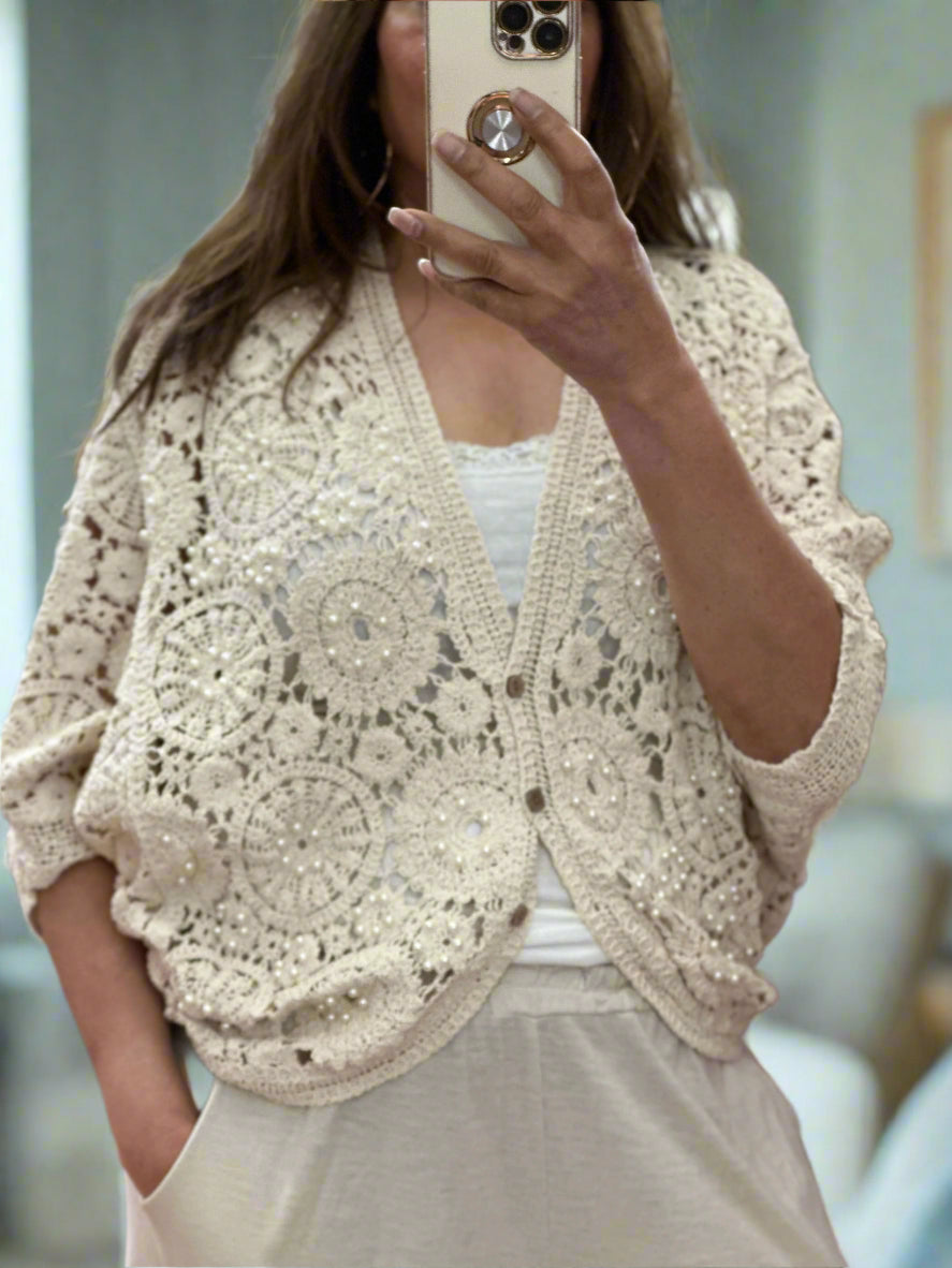 ROMA- MARIN PEARL DETAIL SHRUG