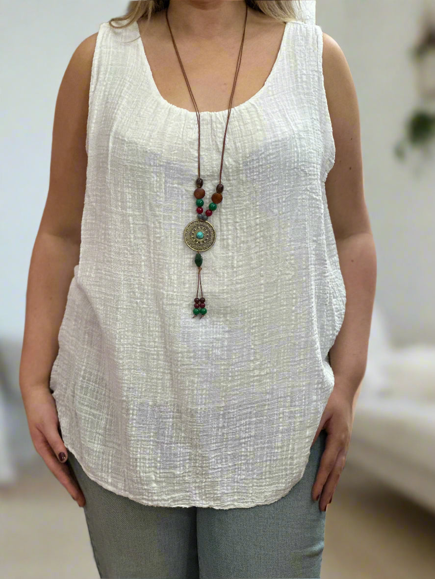 ROSANNA- SLV/LESS LINEN COTTON TOP-MWBASIC