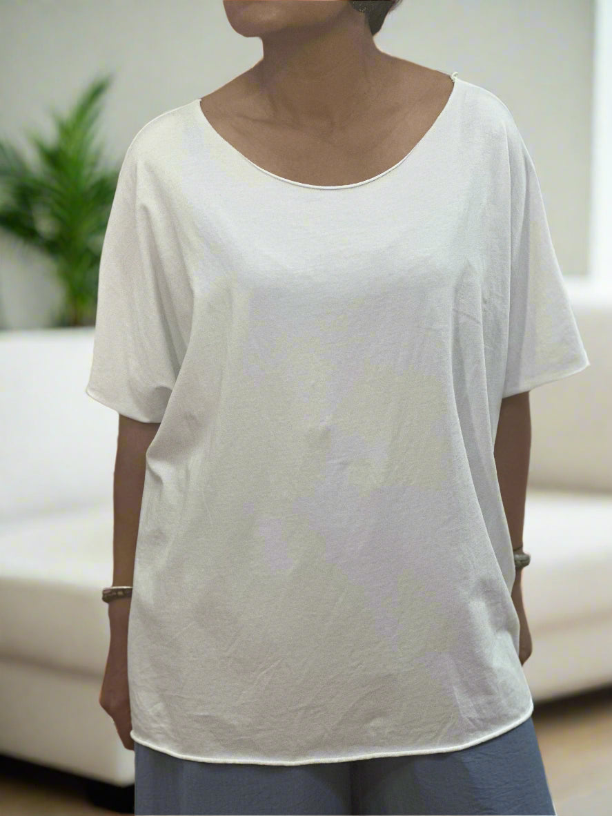 DARCEY-O/SIZED RAW EDGE TEE -#LAST 1 LEFT