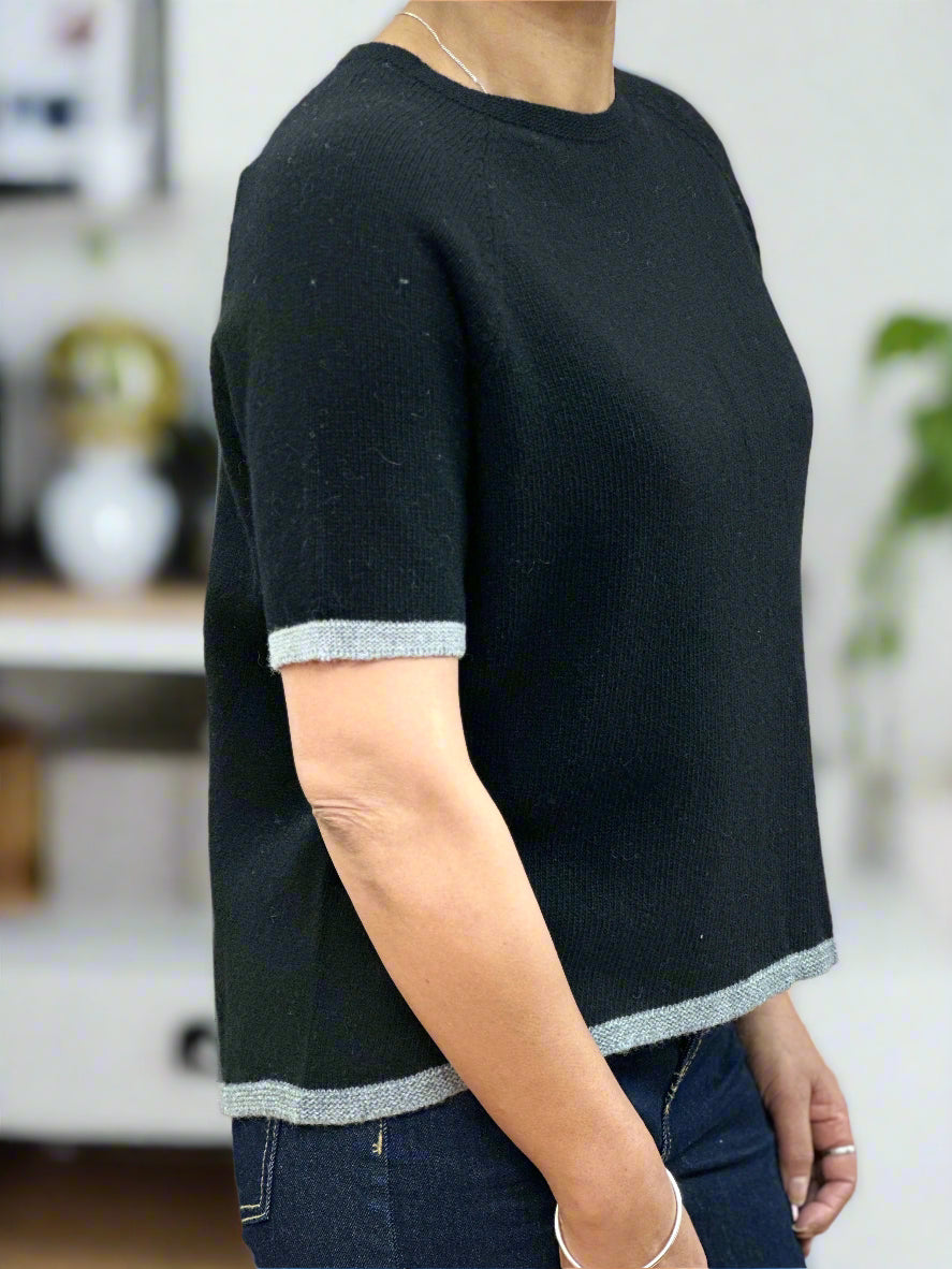 HEPBURN -CONTRAST TRIM KNIT TOP- #BlackFridaySale