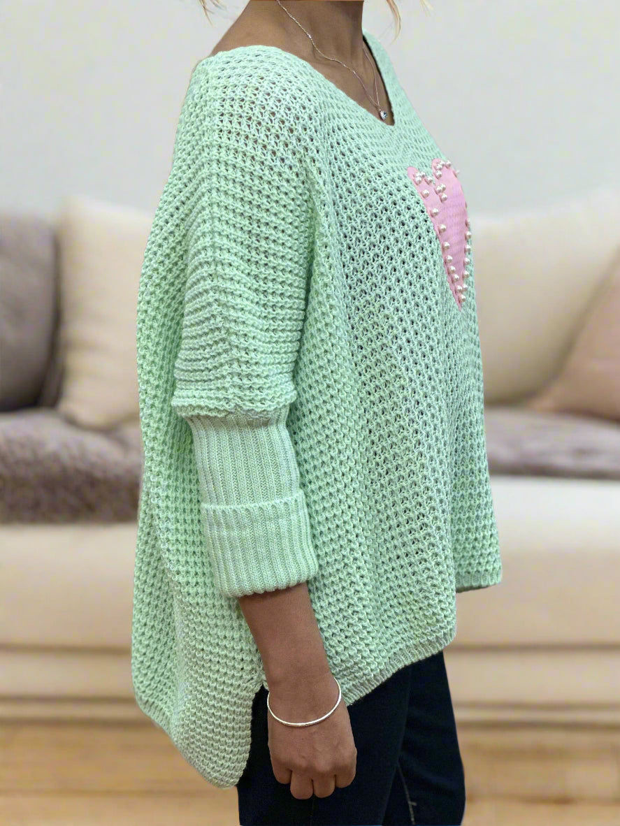 SIENNA PEARL HEART JUMPER #SALE