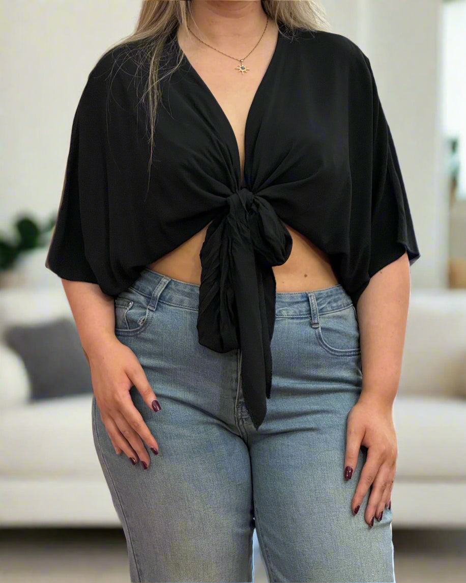 HARPER-FRONT TIE SHRUG-#SALE